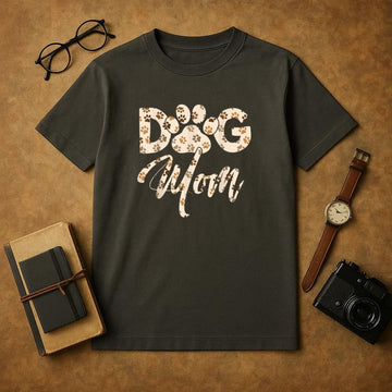 Dog Mom Dog Paw T-Shirt image 0