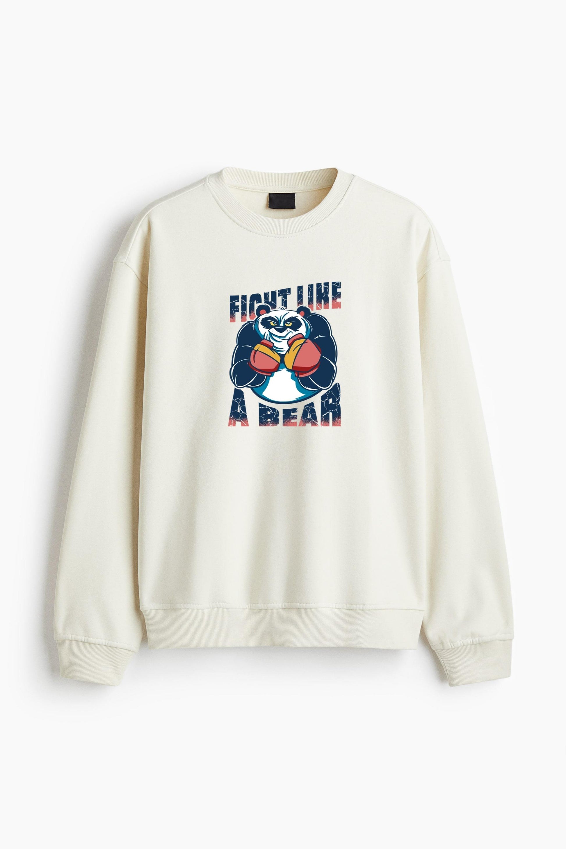 Fight Like A Bear Panda Boxing Regular Fit Printed Sweatshirt  image 2