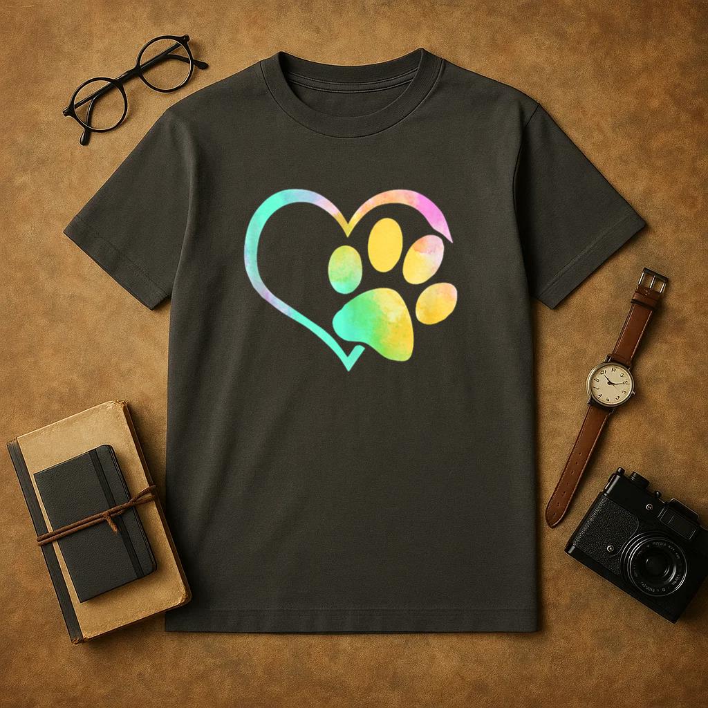 Dog Paw Print Tie Dye T-Shirt image 0