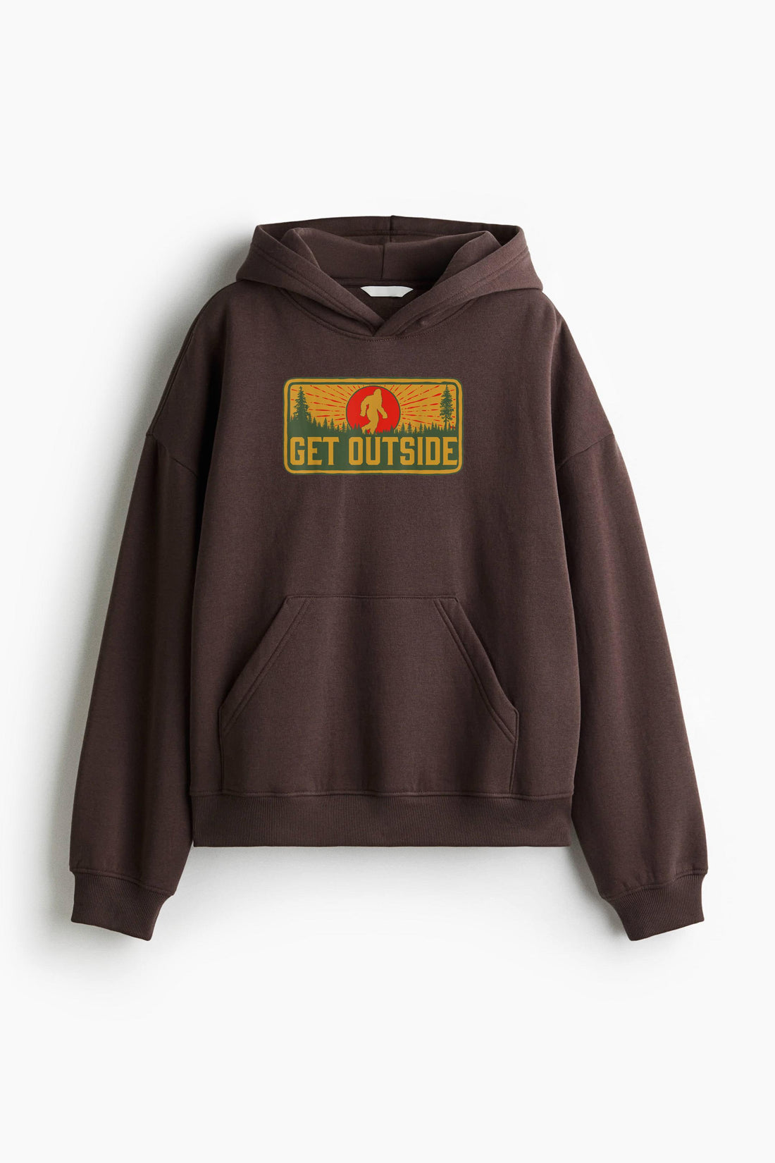 Get Outside Vintage Bigfoot Hiking Loose-Fit Printed Hoodie image 0