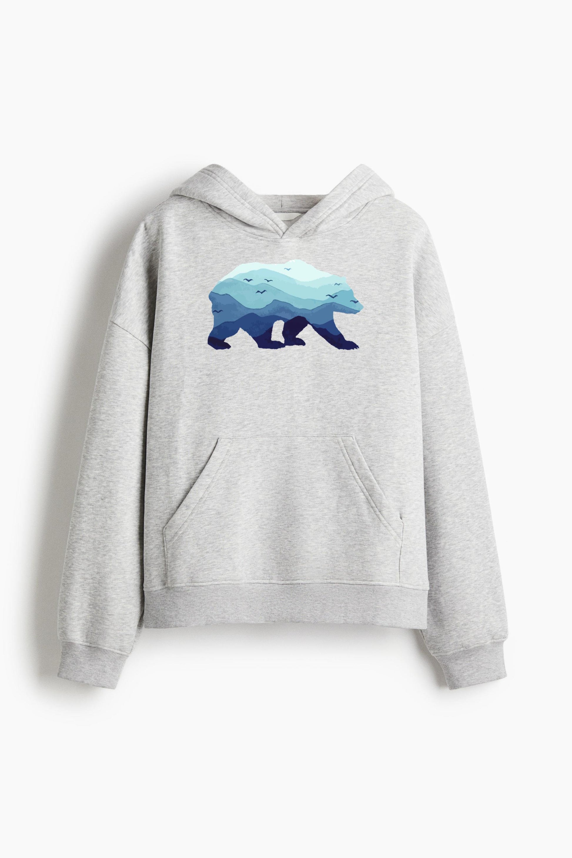 Bear Mountains Grizzly Hiking Camping Loose-Fit Printed Hoodie image 3