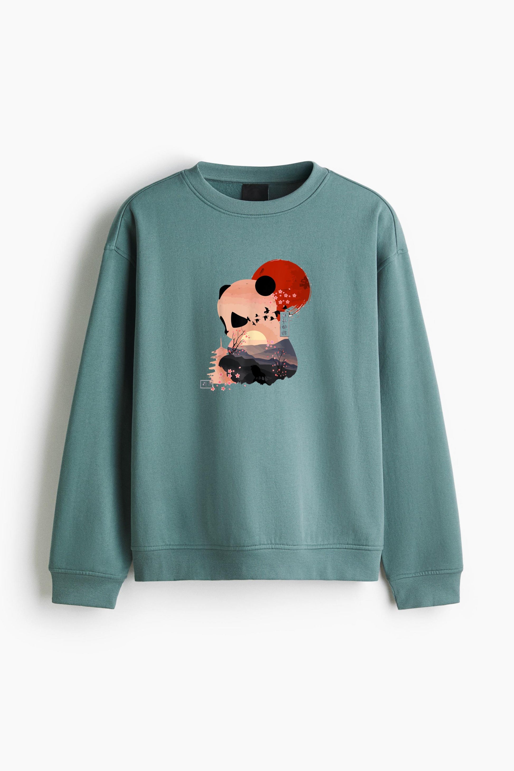 Cute Kawaii Panda Bear Japan Themed Art Regular Fit Printed Sweatshirt  image 3