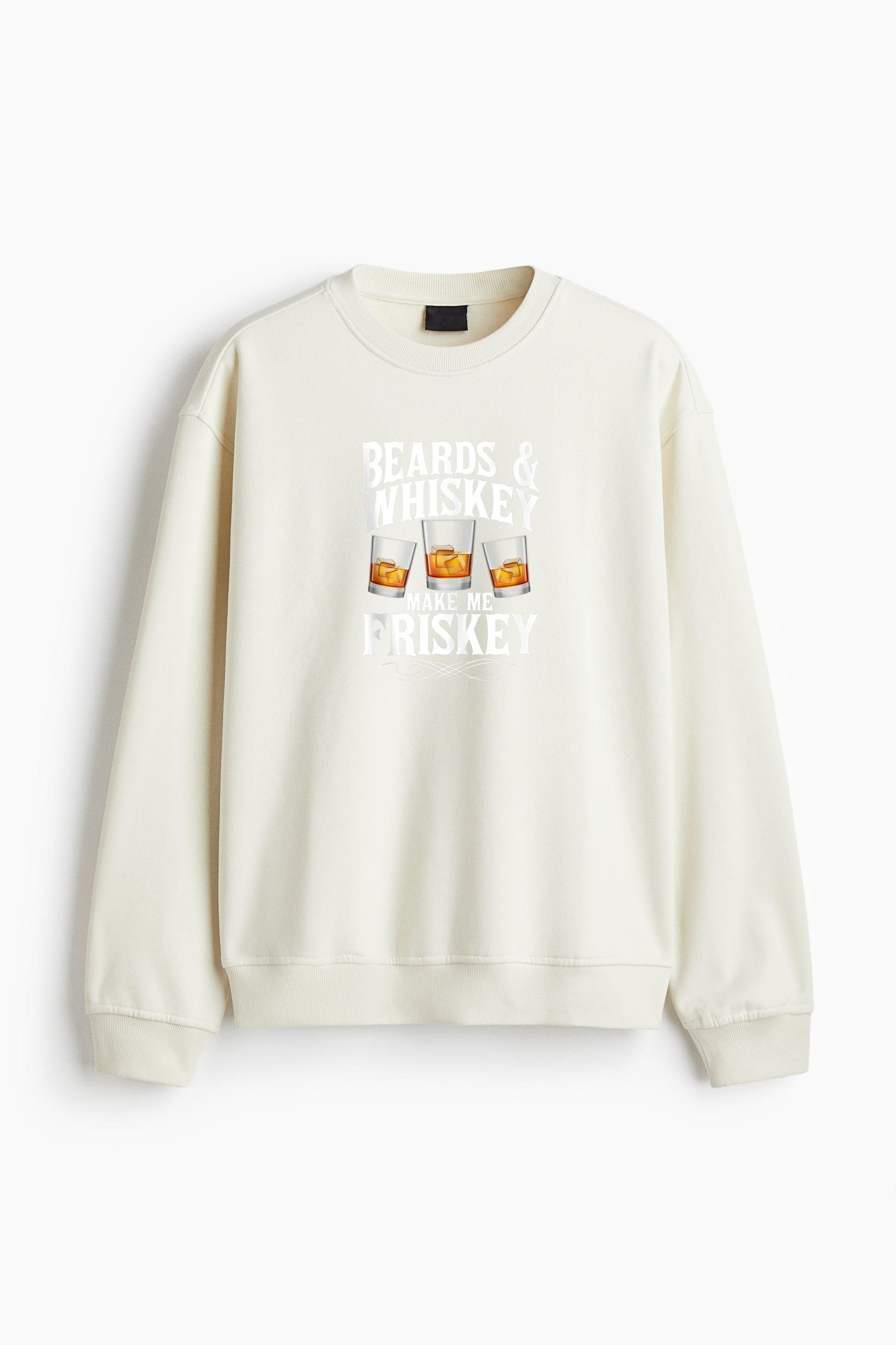 Beards And Whiskey Make Me Frisky Regular Fit Printed Sweatshirt  image 2