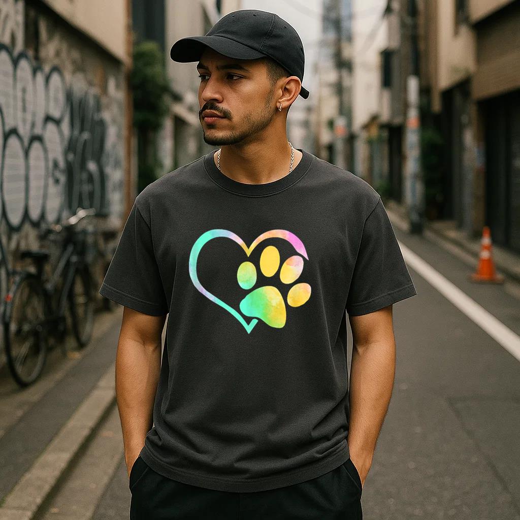 Dog Paw Print Tie Dye T-Shirt image 2