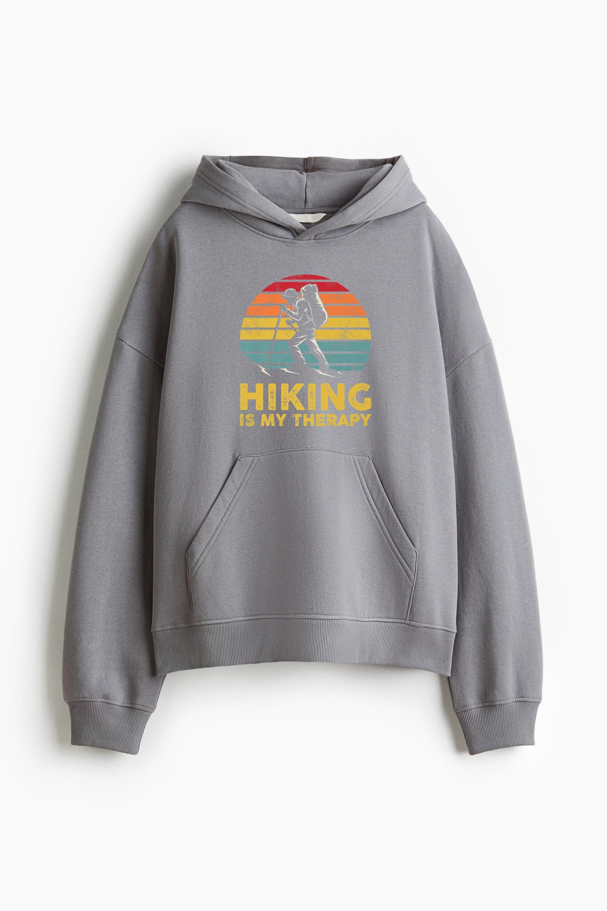 Hiking Is My Therapy Loose-Fit Printed Hoodie image 2