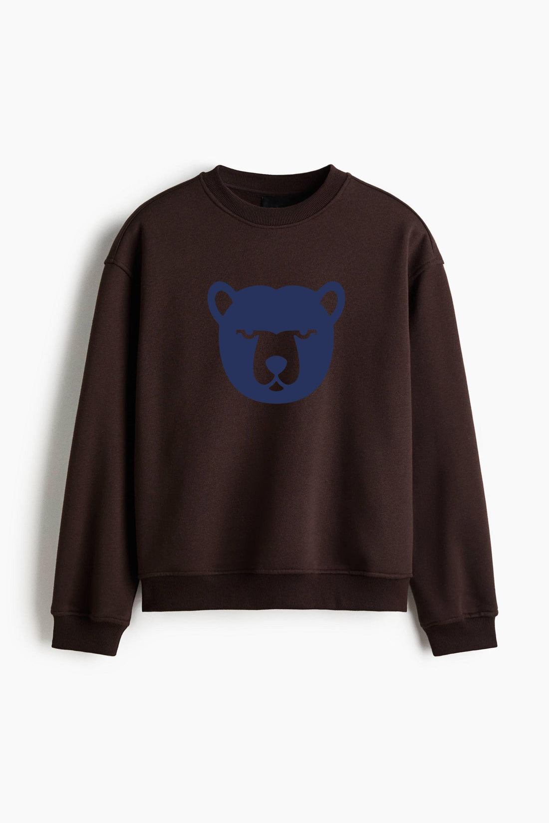 Frontal Serious Bear Head Silhouette Regular Fit Printed Sweatshirt  image 0