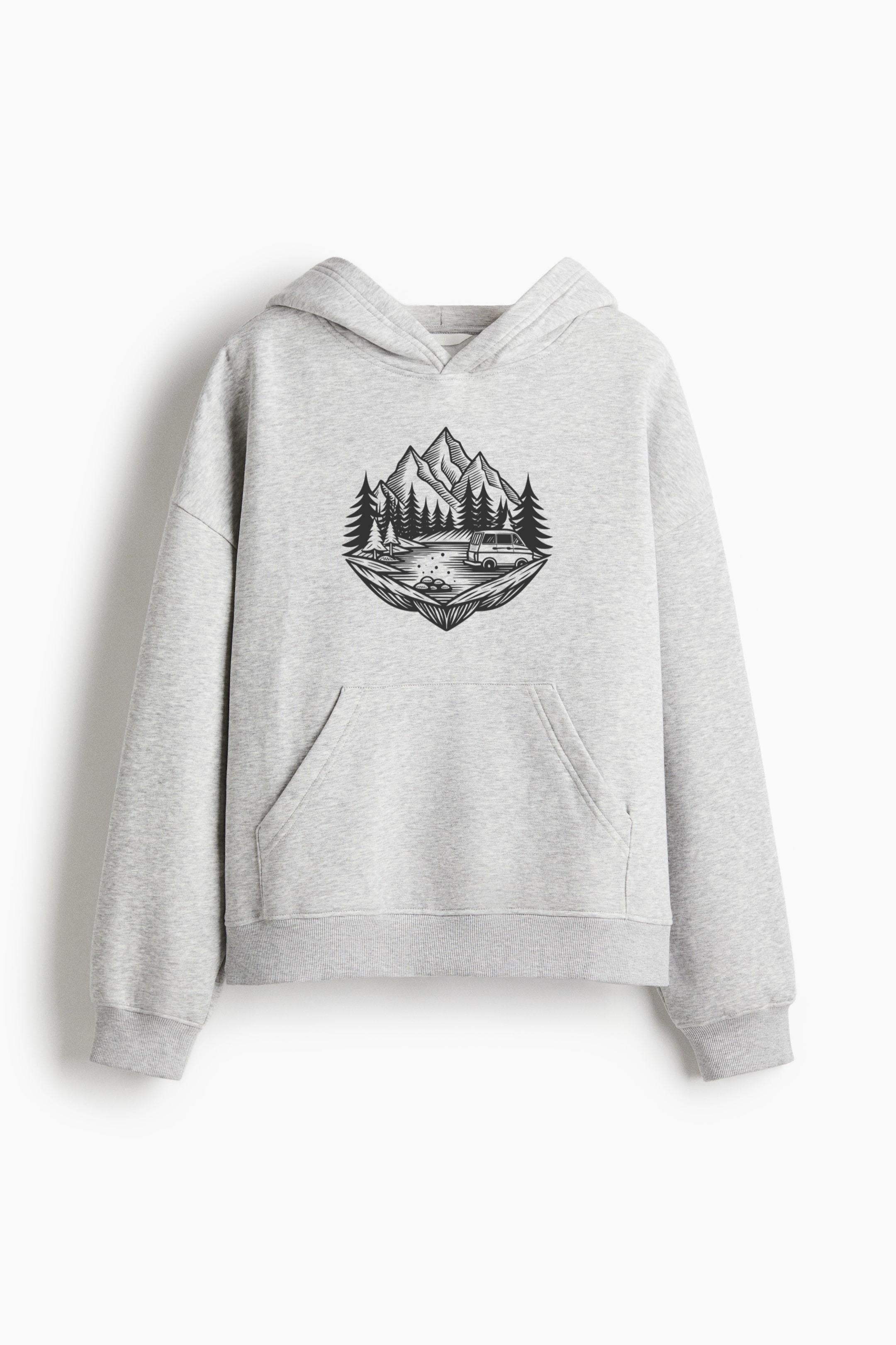 Hiker Hiking Brave Minimal Loose-Fit Printed Hoodie image 3