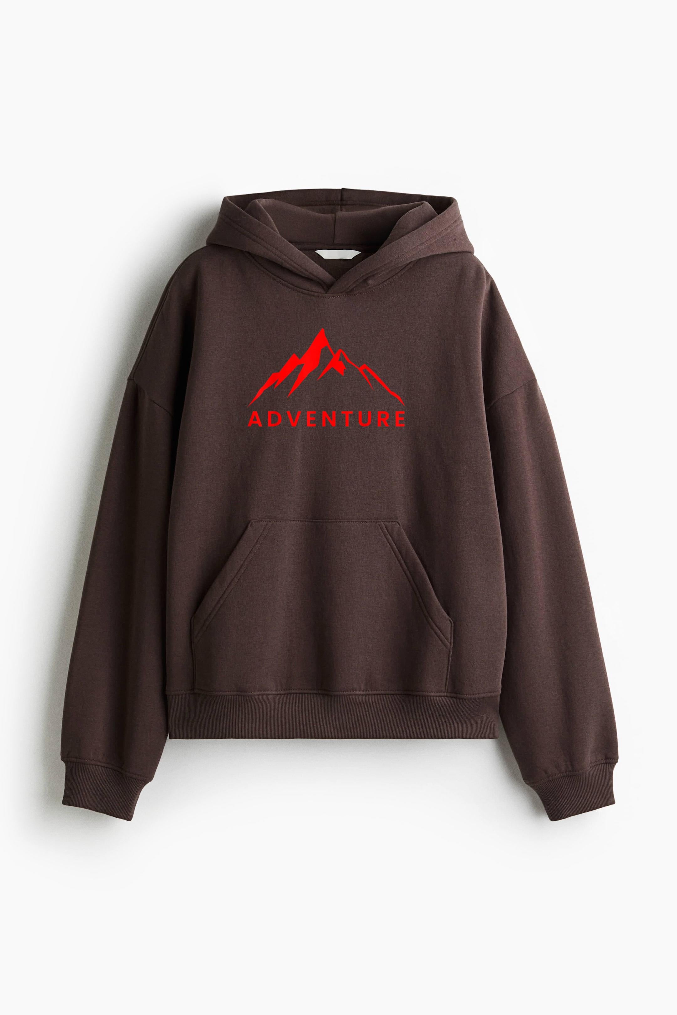 Mountain Adventure Hiking Camping Loose-Fit Printed Hoodie image 1