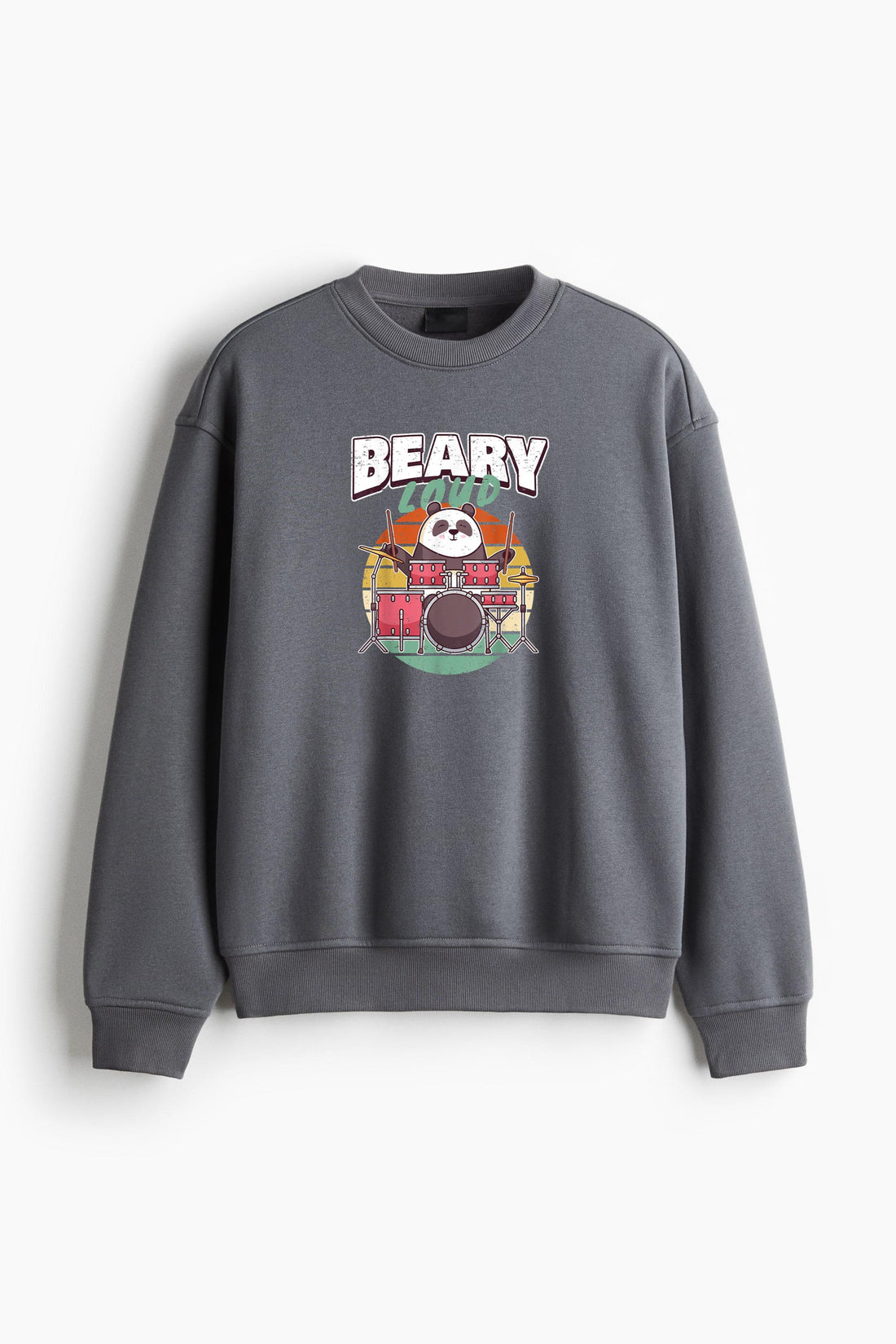 Drums Panda Bear Loud Regular Fit Printed Sweatshirt  image 0