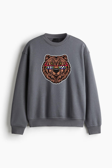Bear With LGBT Glasses Regular Fit Printed Sweatshirt  image 0