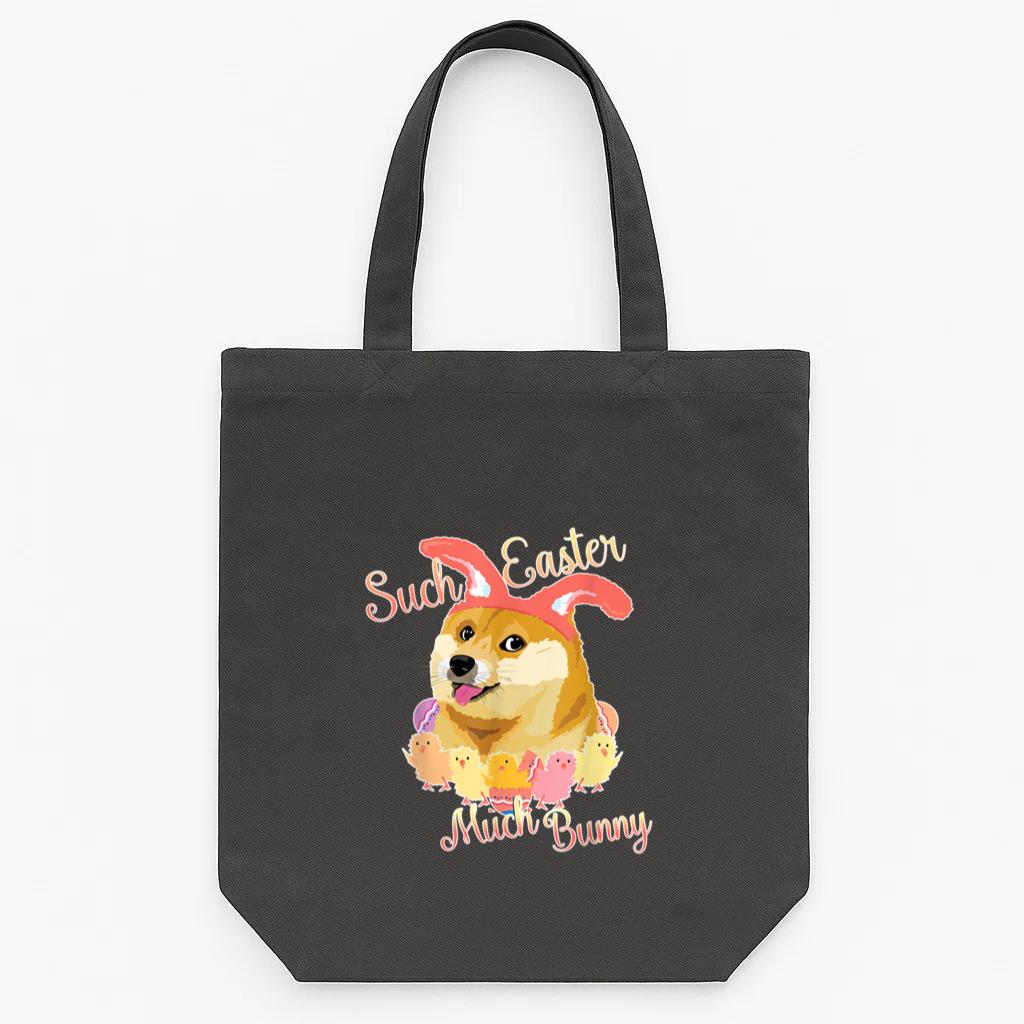 Happy Easter Doge Shiba Inu Such Easter Much Bunny Tote Canvas Bag image 0