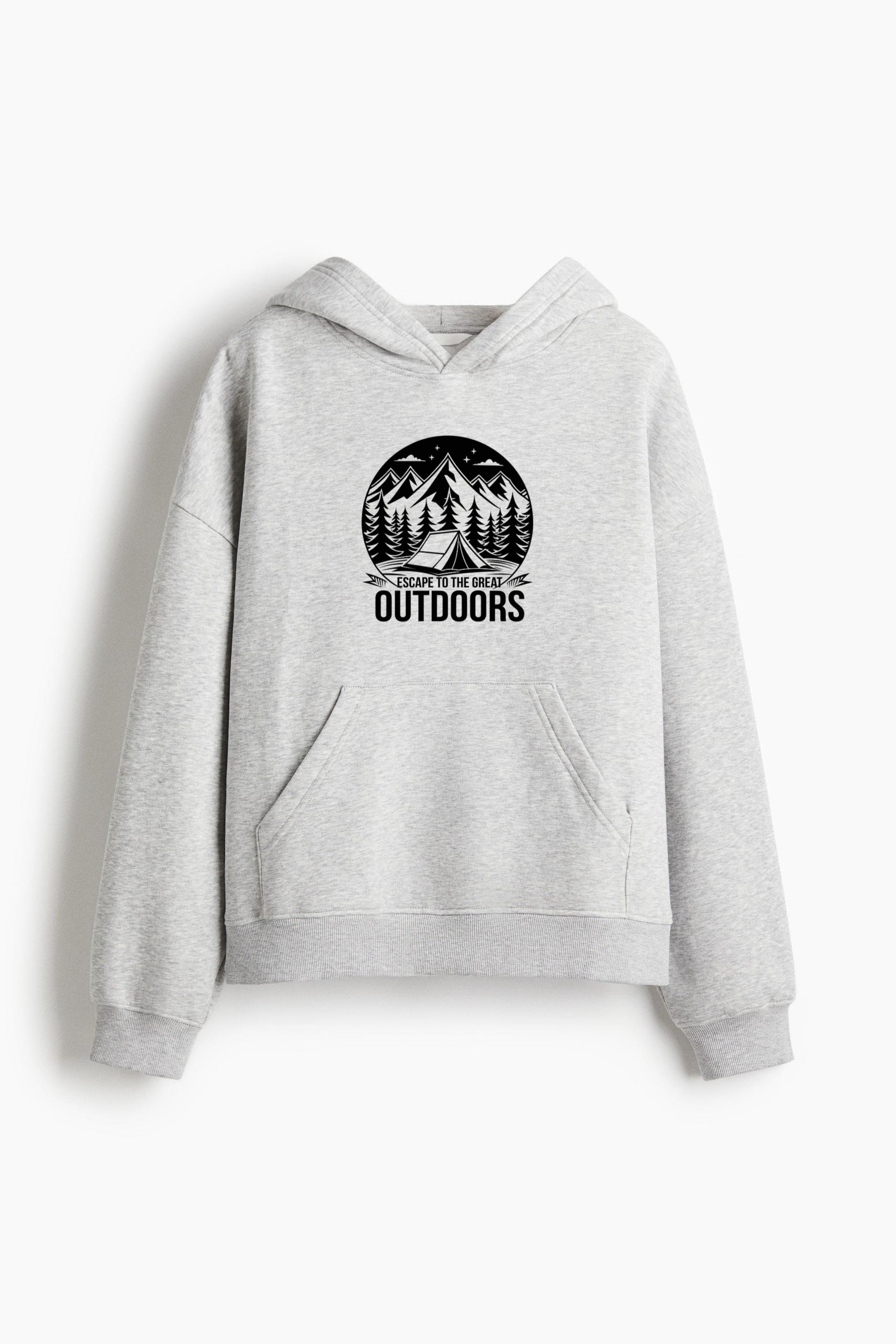 Nature Hiking Focused Flat Loose-Fit Printed Hoodie image 3