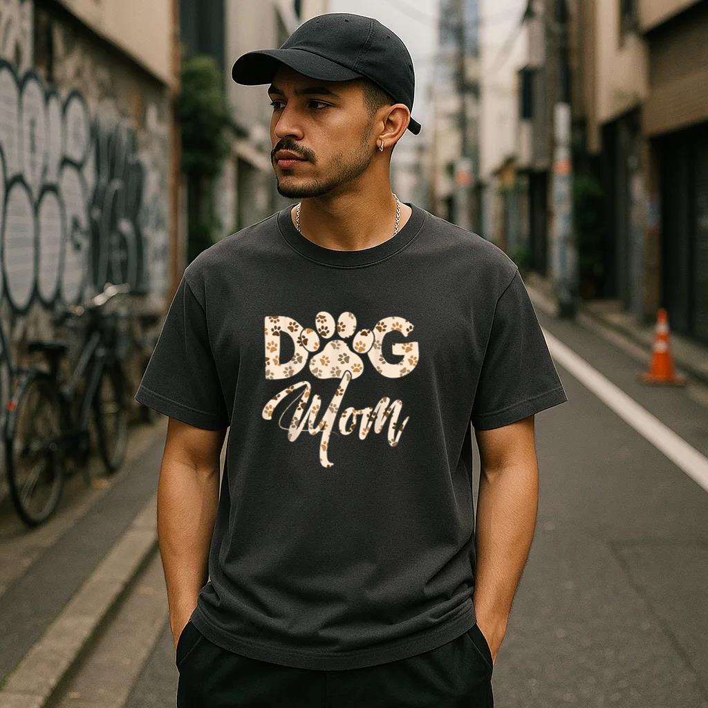 Dog Mom Dog Paw T-Shirt image 2
