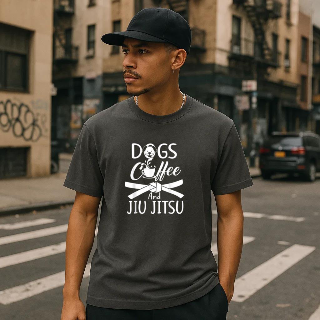 Dogs Coffee And Jiu Jitsu T-Shirt image 0