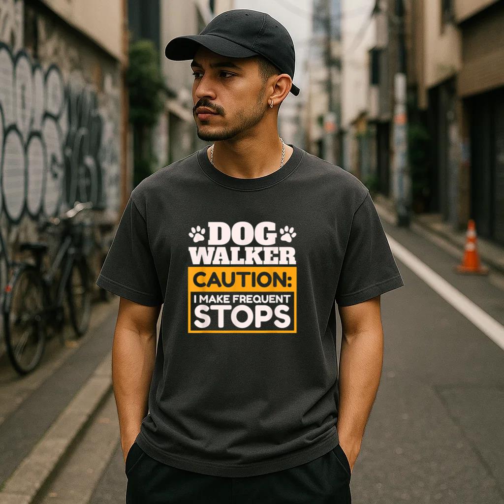 Dog Walker I Make Frequent Stops T-Shirt image 2