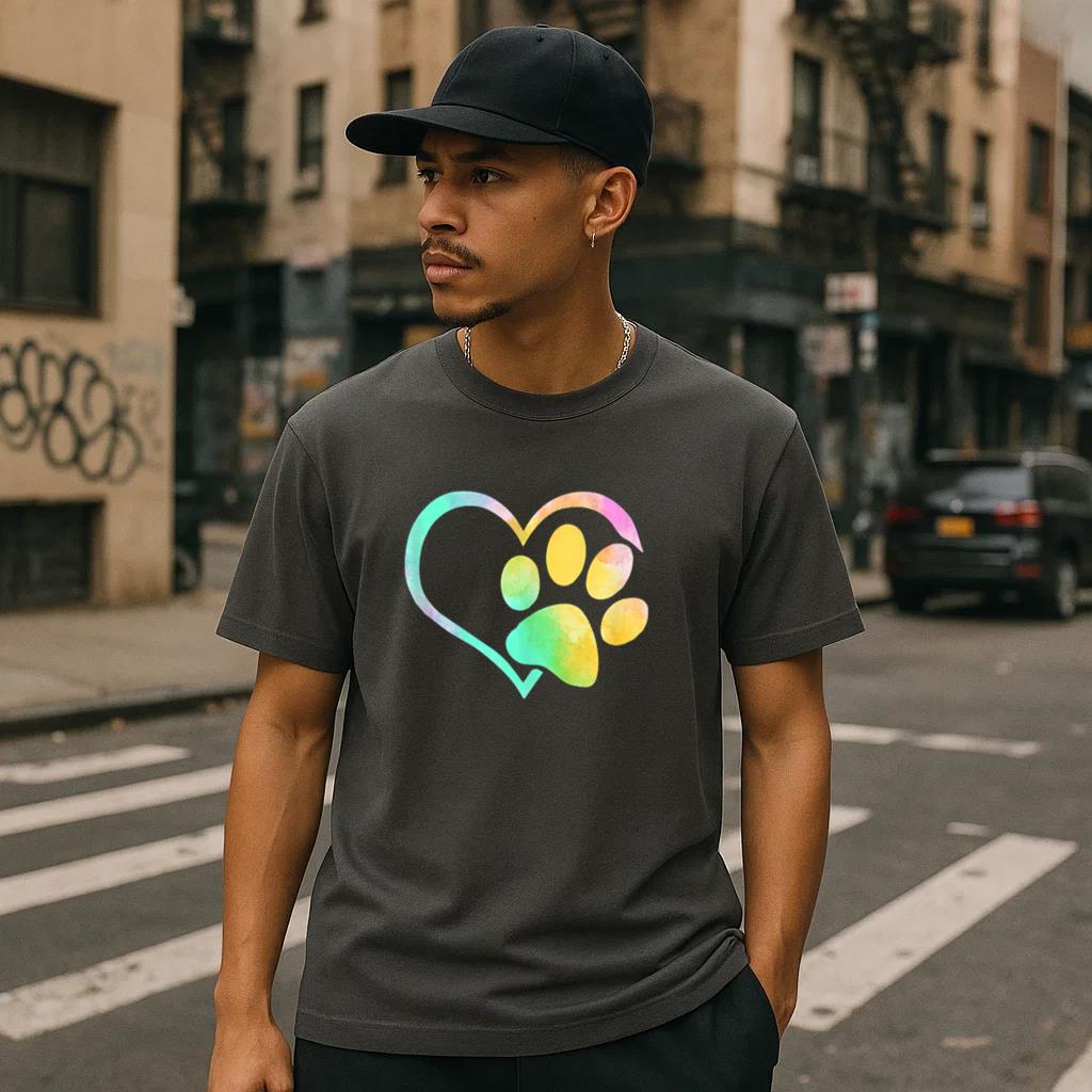 Dog Paw Print Tie Dye T-Shirt image 1