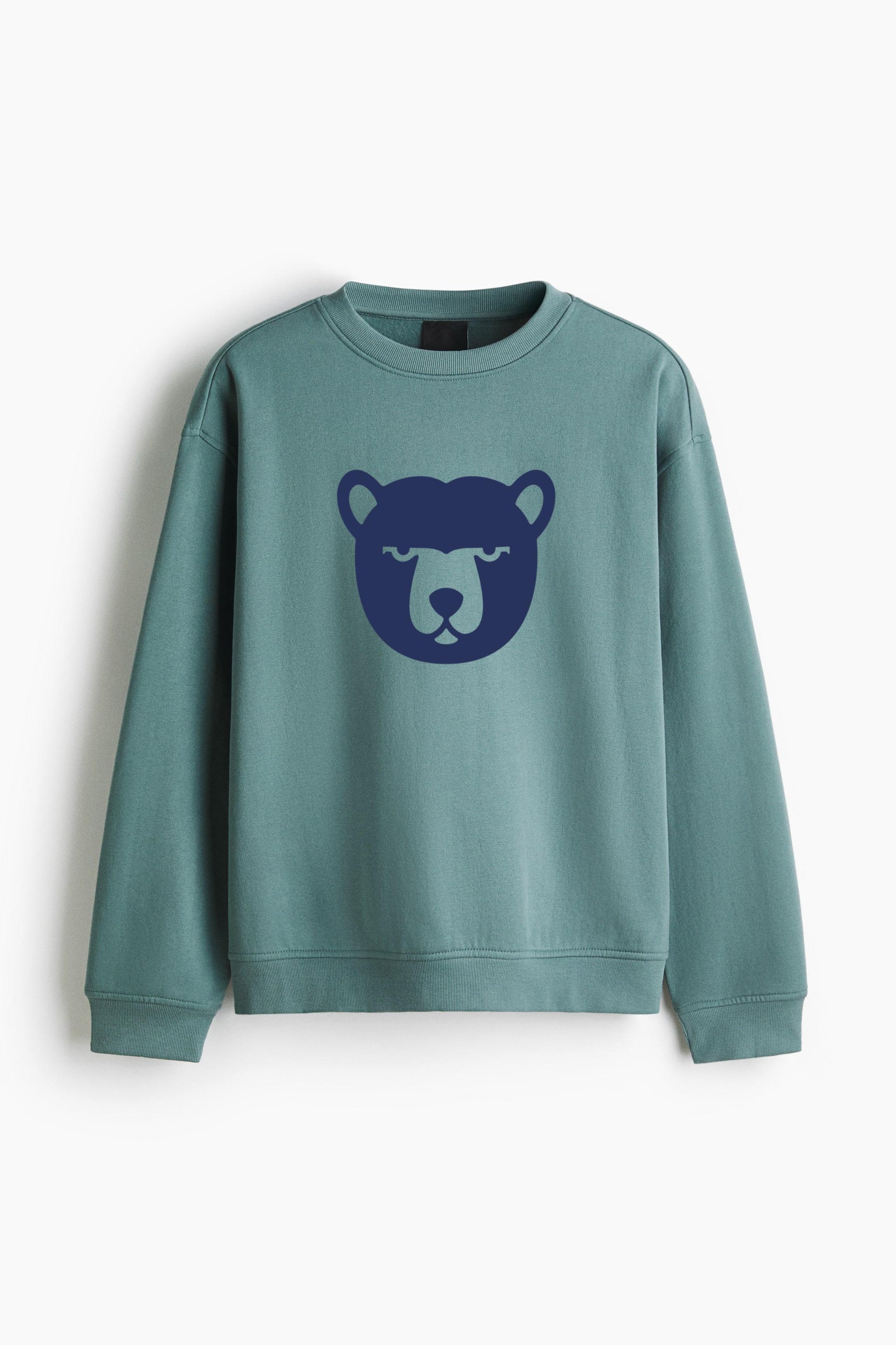 Frontal Serious Bear Head Silhouette Regular Fit Printed Sweatshirt  image 3