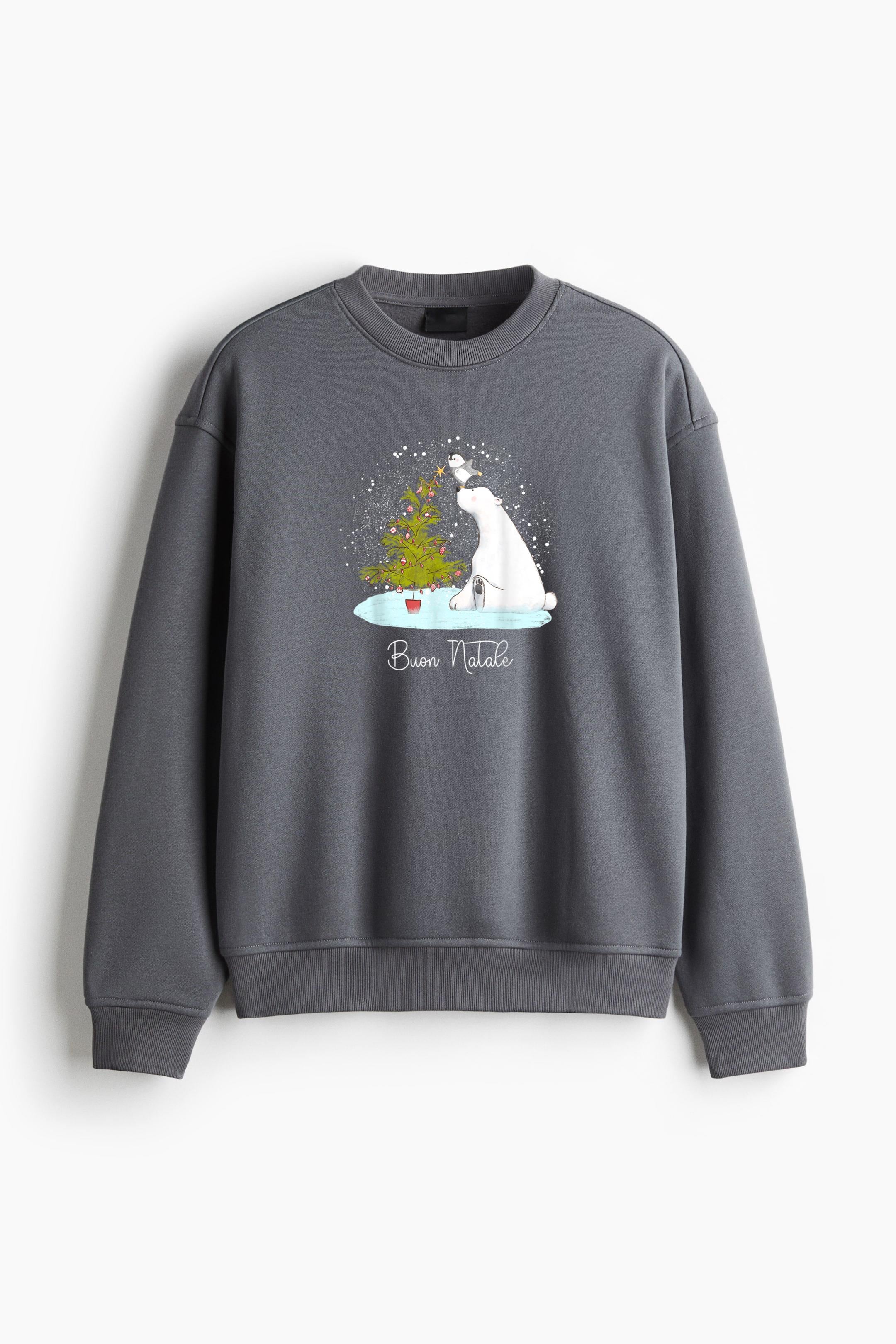Buon Natale Polar Bear Penguin Christmas Regular Fit Printed Sweatshirt  image 0