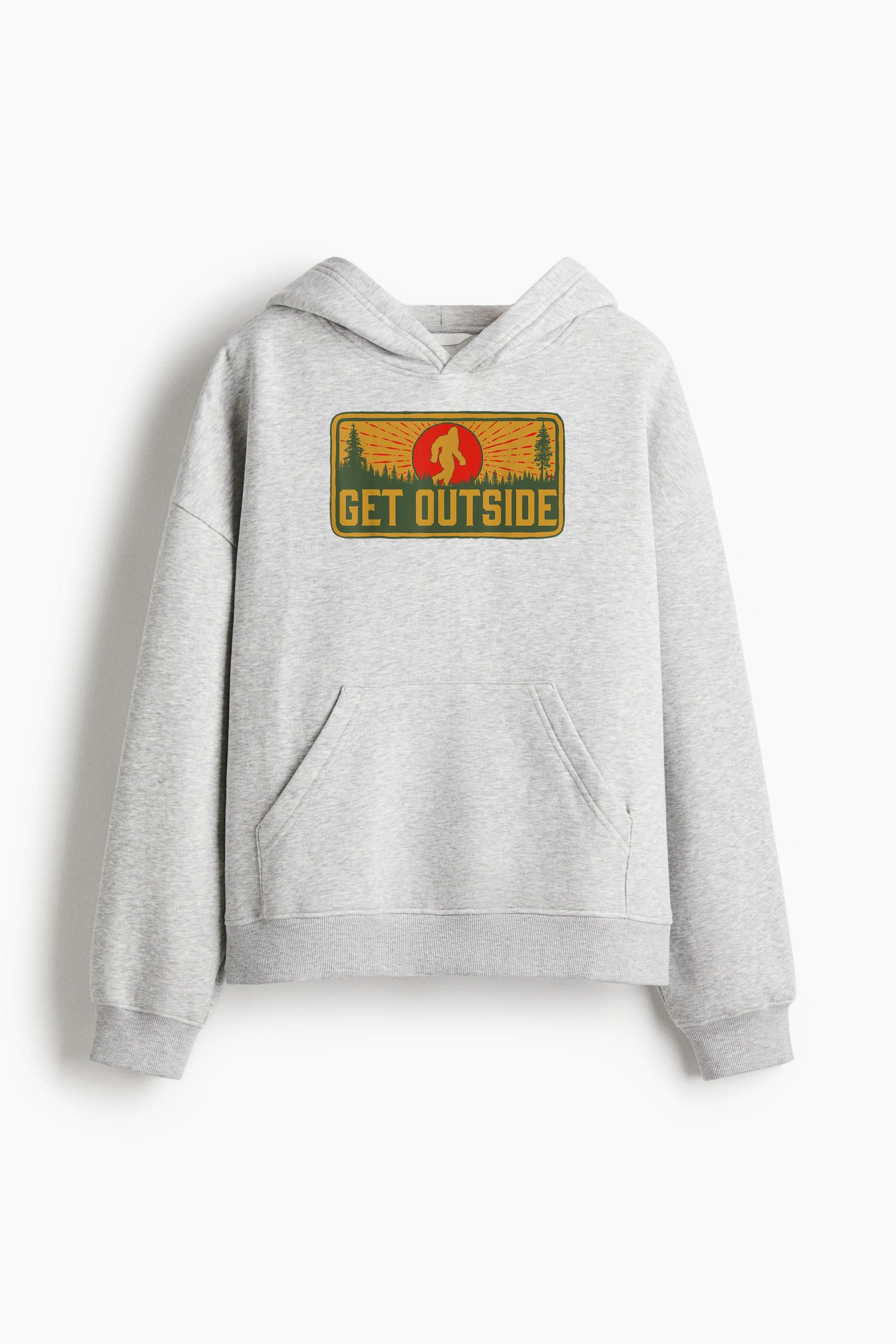 Get Outside Vintage Bigfoot Hiking Loose-Fit Printed Hoodie image 3