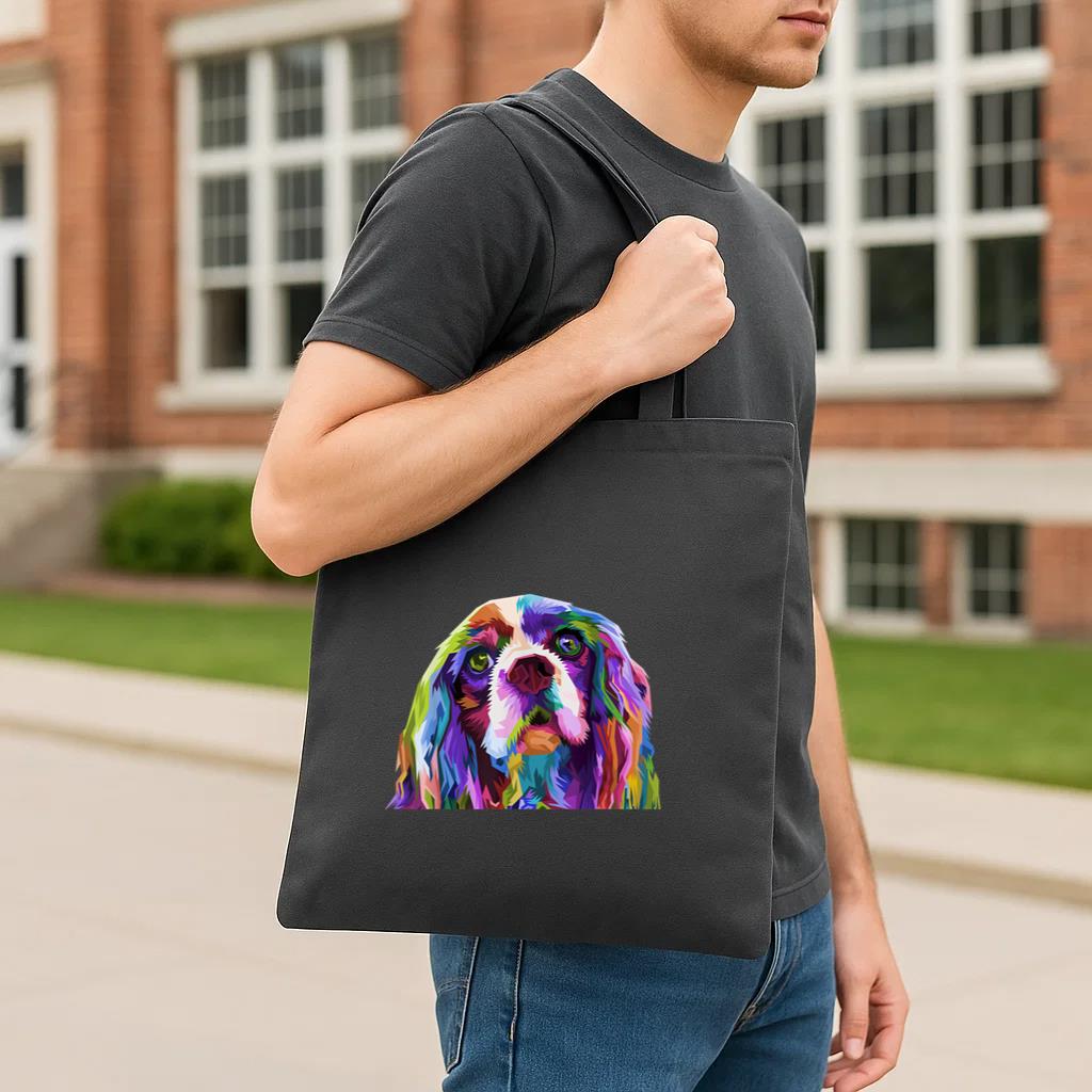 English Cocker Spaniel Art Portrait Dog Tote Canvas Bag image 2