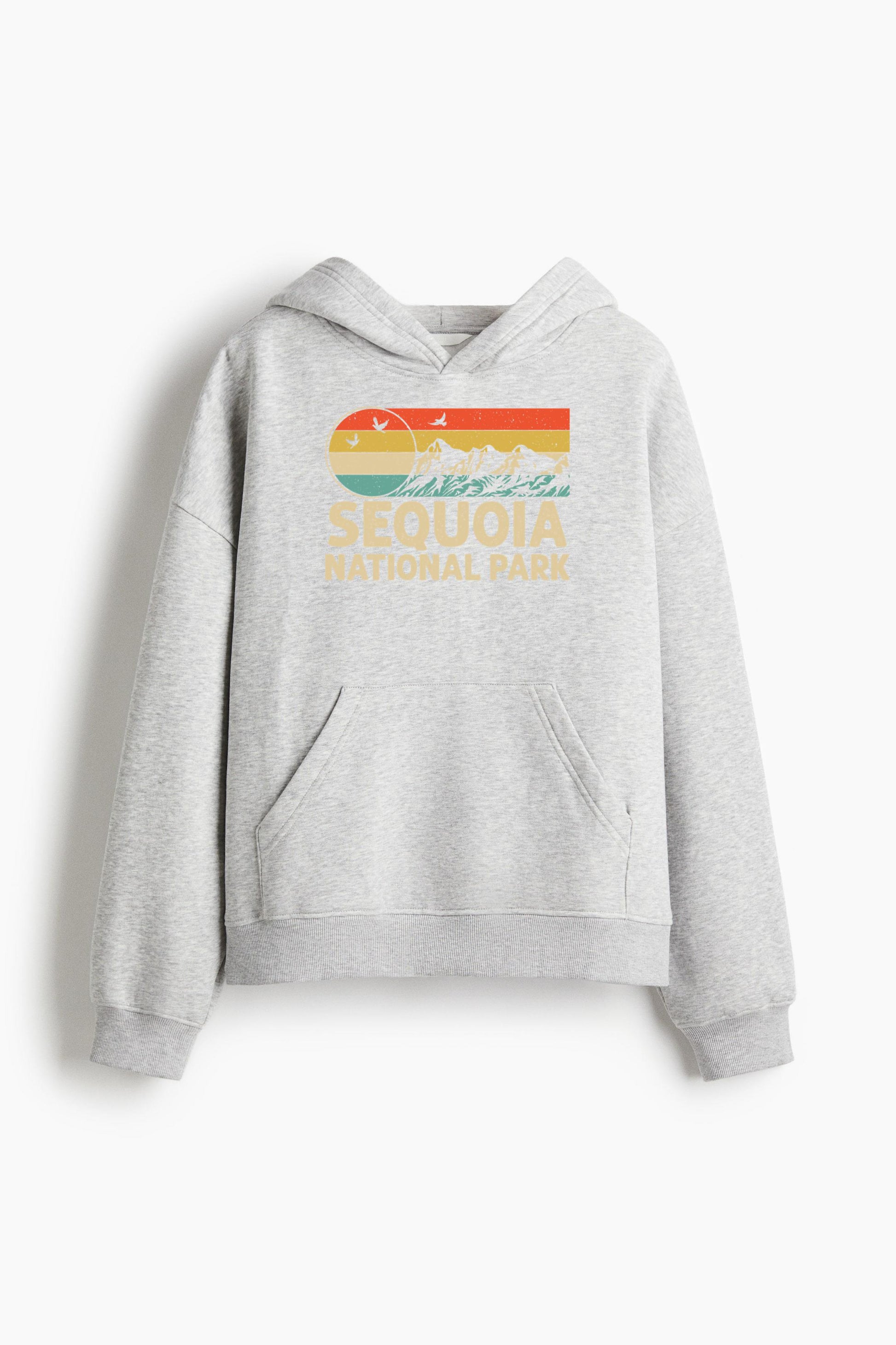 Hiking Camping Retro Style Sequoia National Park Loose-Fit Printed Hoodie image 3