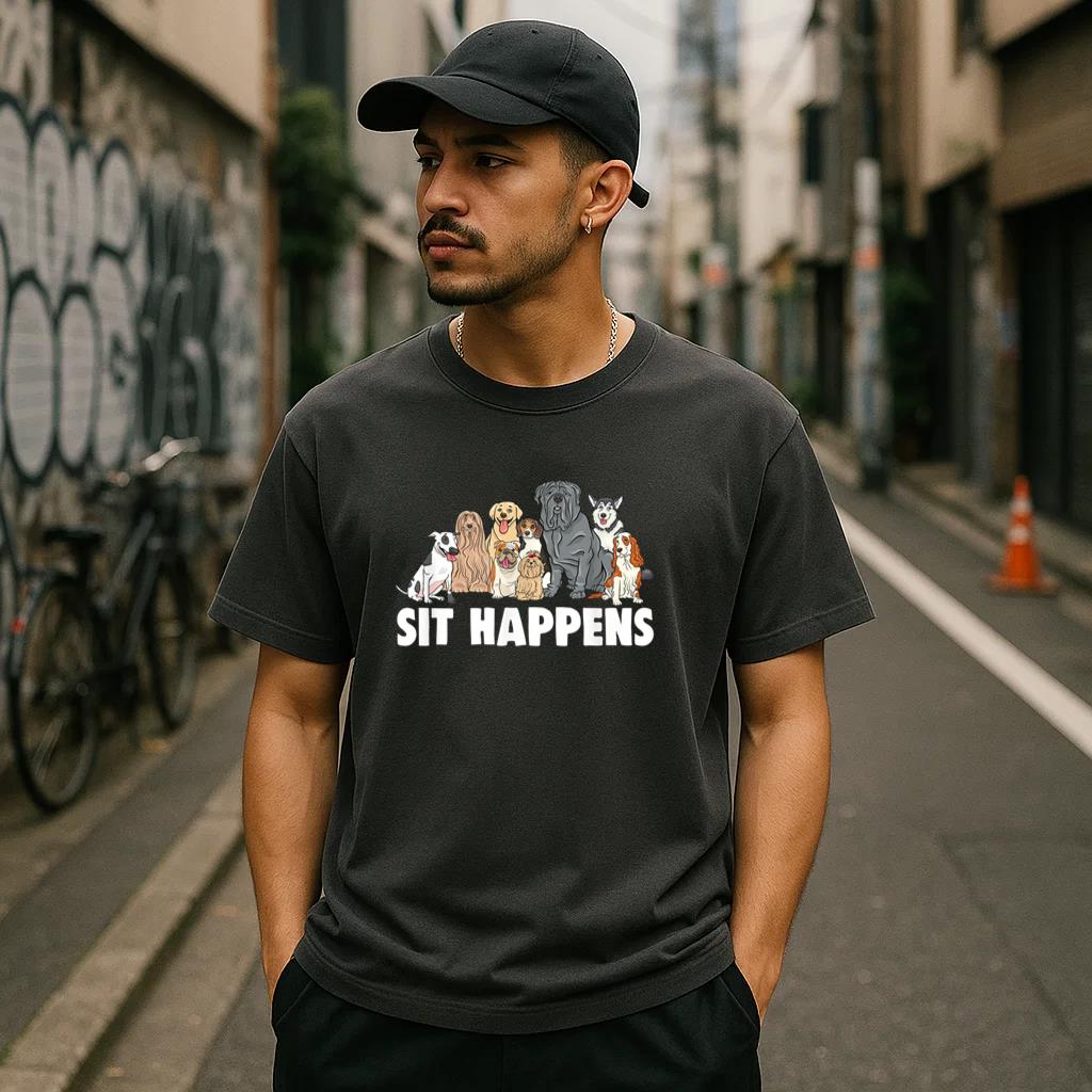 Dog Training Sit Happens T-Shirt image 2