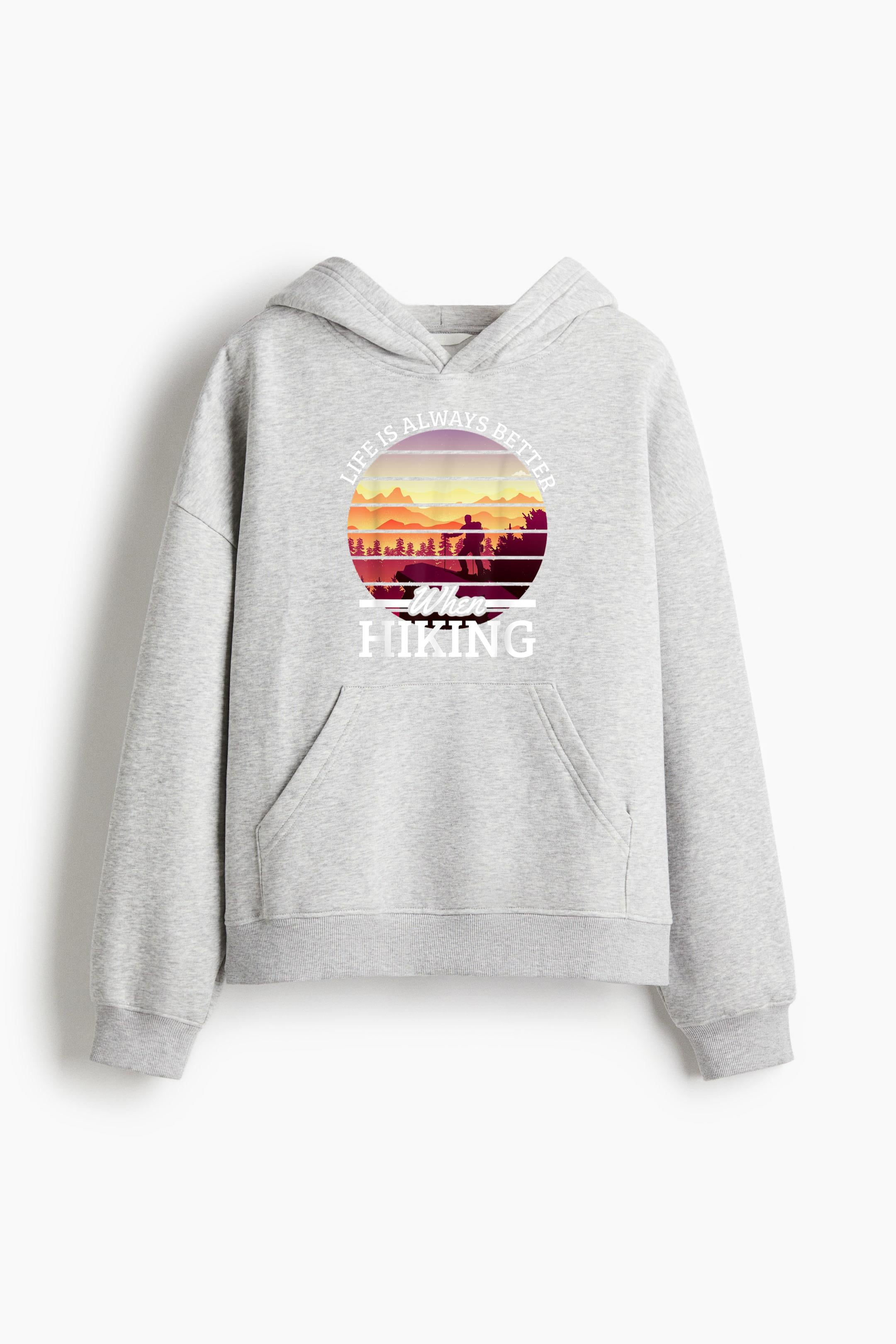 Life Is Always Better Hiking Loose-Fit Printed Hoodie image 3