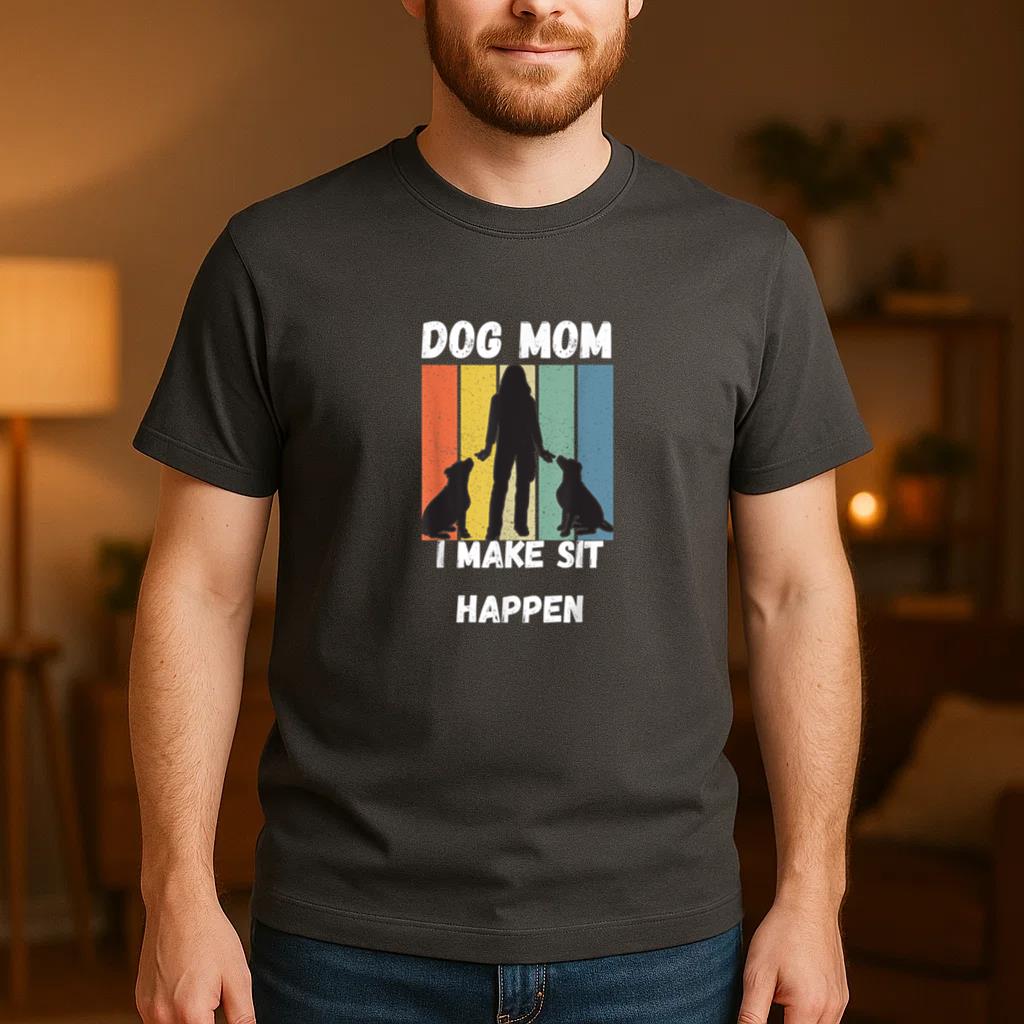Dog Mom I Make Sit Happen, funny dog mom, Mothers day tee T-Shirt image 3