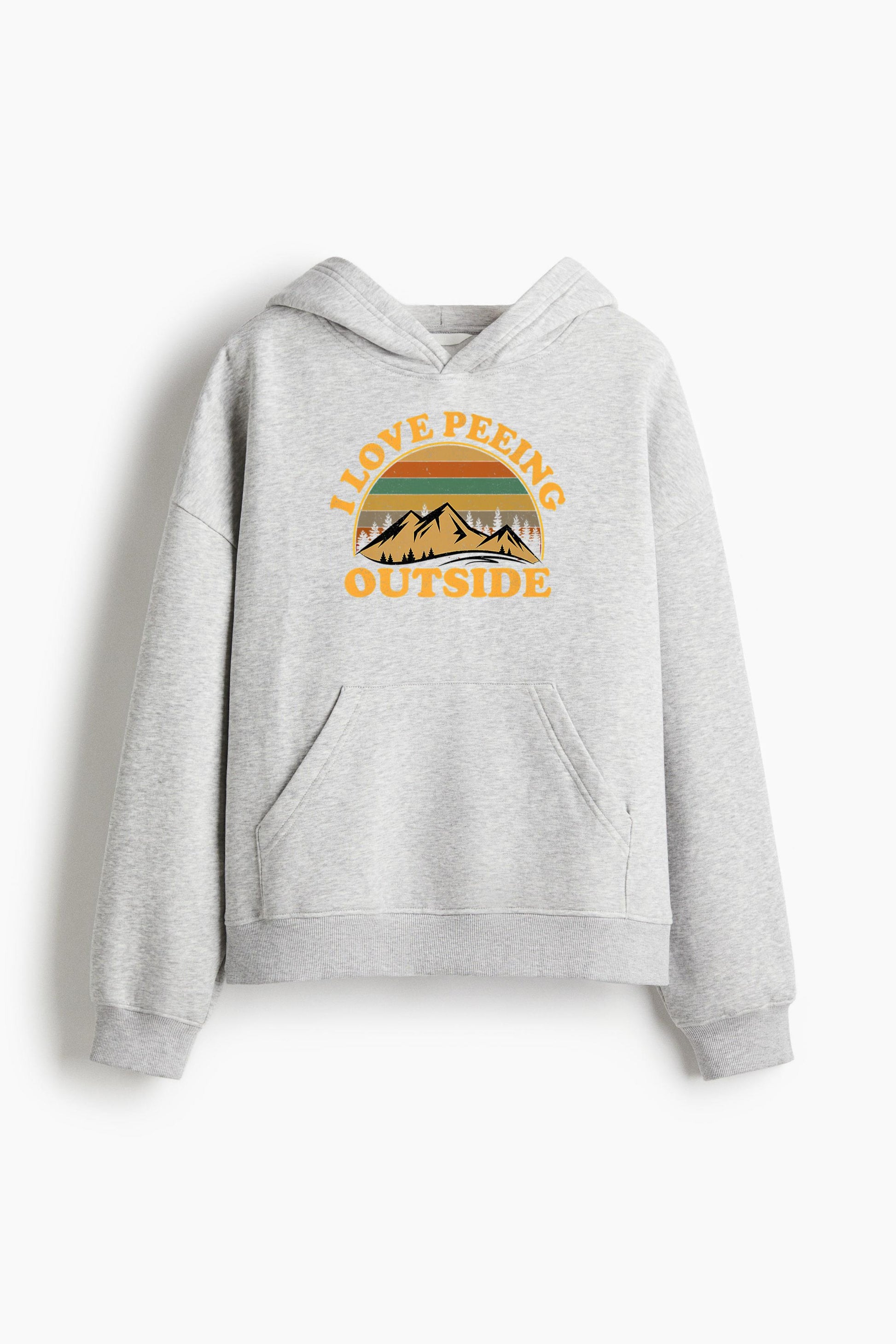 I Love Peeing Outside Camping Hiking Loose-Fit Printed Hoodie image 3