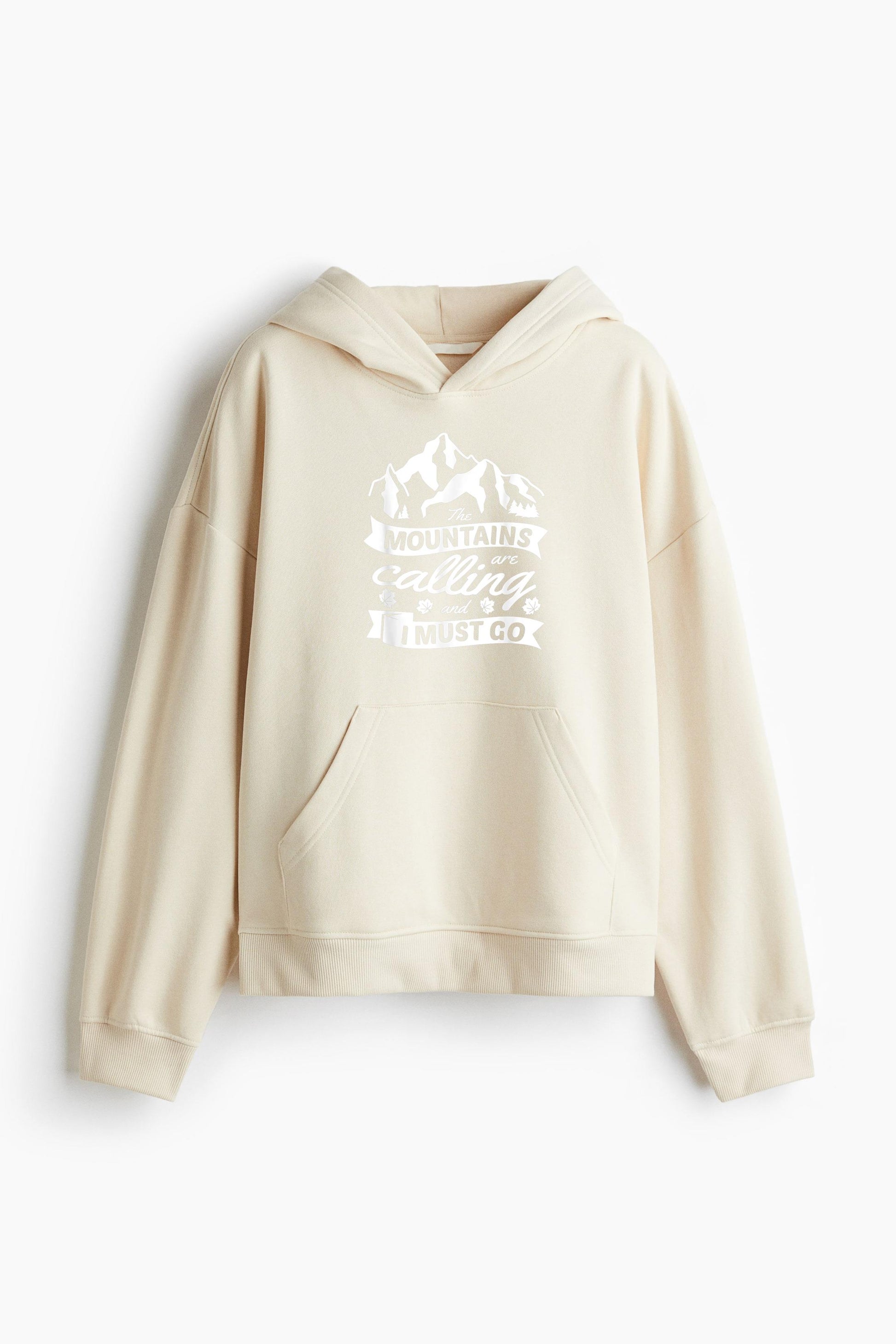 Mountains Are Calling Hiking Camping Loose-Fit Printed Hoodie image 0