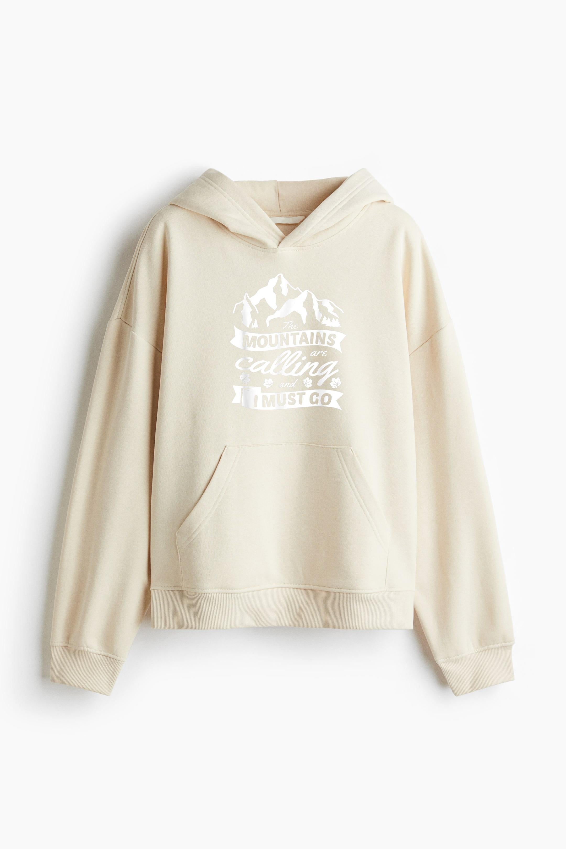 Mountains Are Calling Hiking Camping Loose-Fit Printed Hoodie image 0