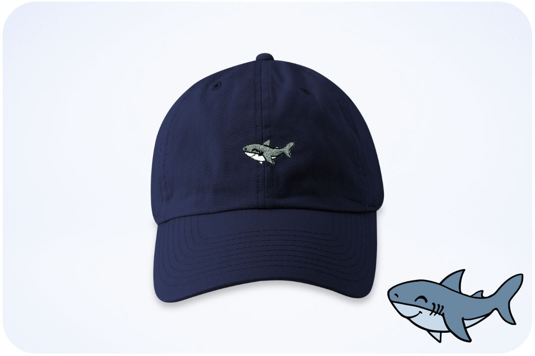 Shark Adoption Cap | Deep Blue Unisex Shark Adoption Baseball Hat