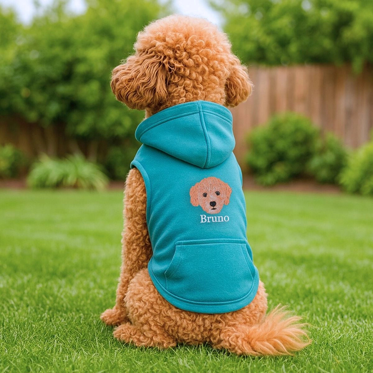 Custom Pet Portrait Dog Hoodie - Personalized Embroidered Pet Clothes