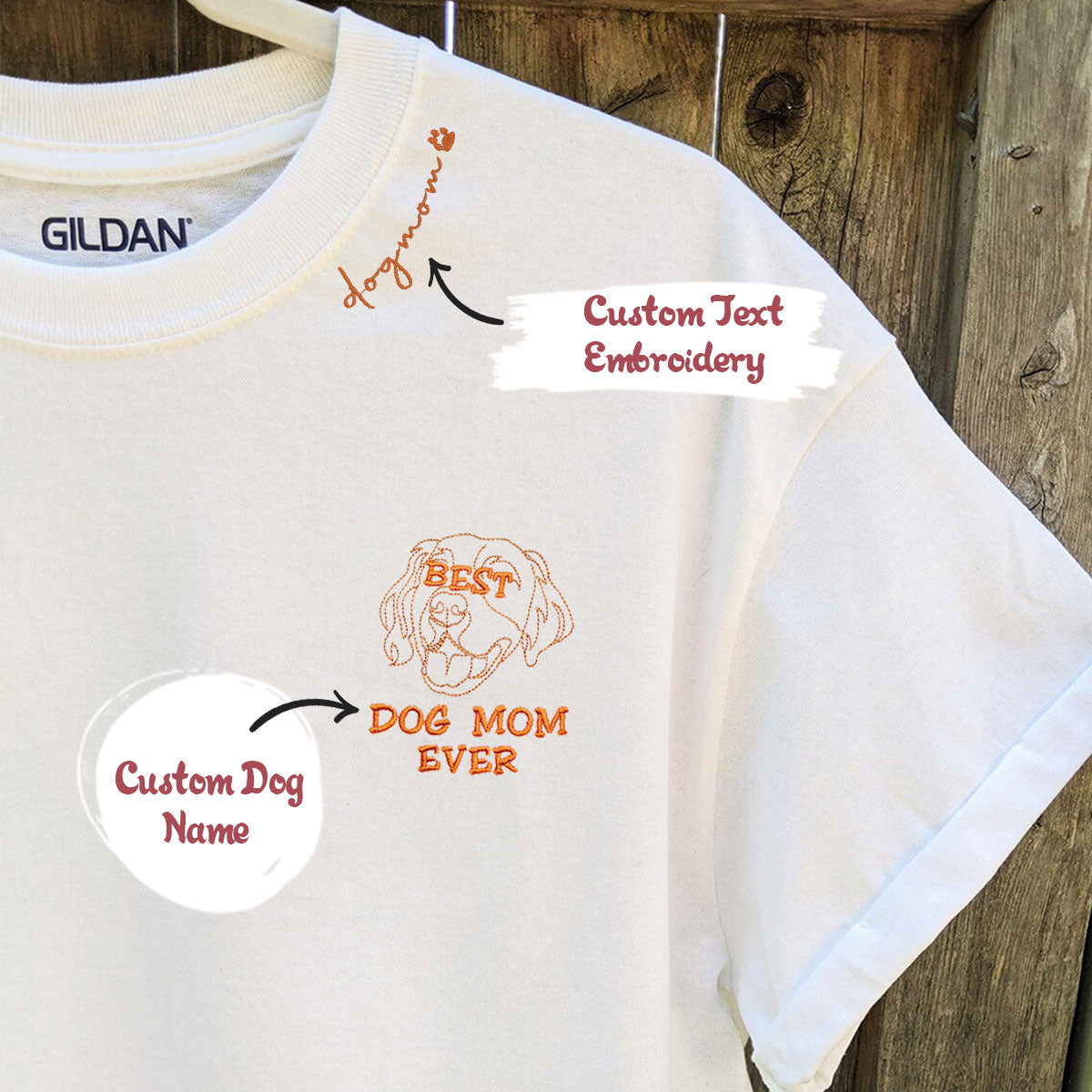 Personalized Golden Retriever Mom Embroidered Collar Shirt - Custom Dog Lover Gift