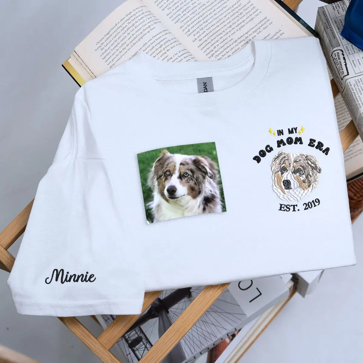 Custom Embroidered Dog Mom Era Shirt | Personalized Pet Lover Gift