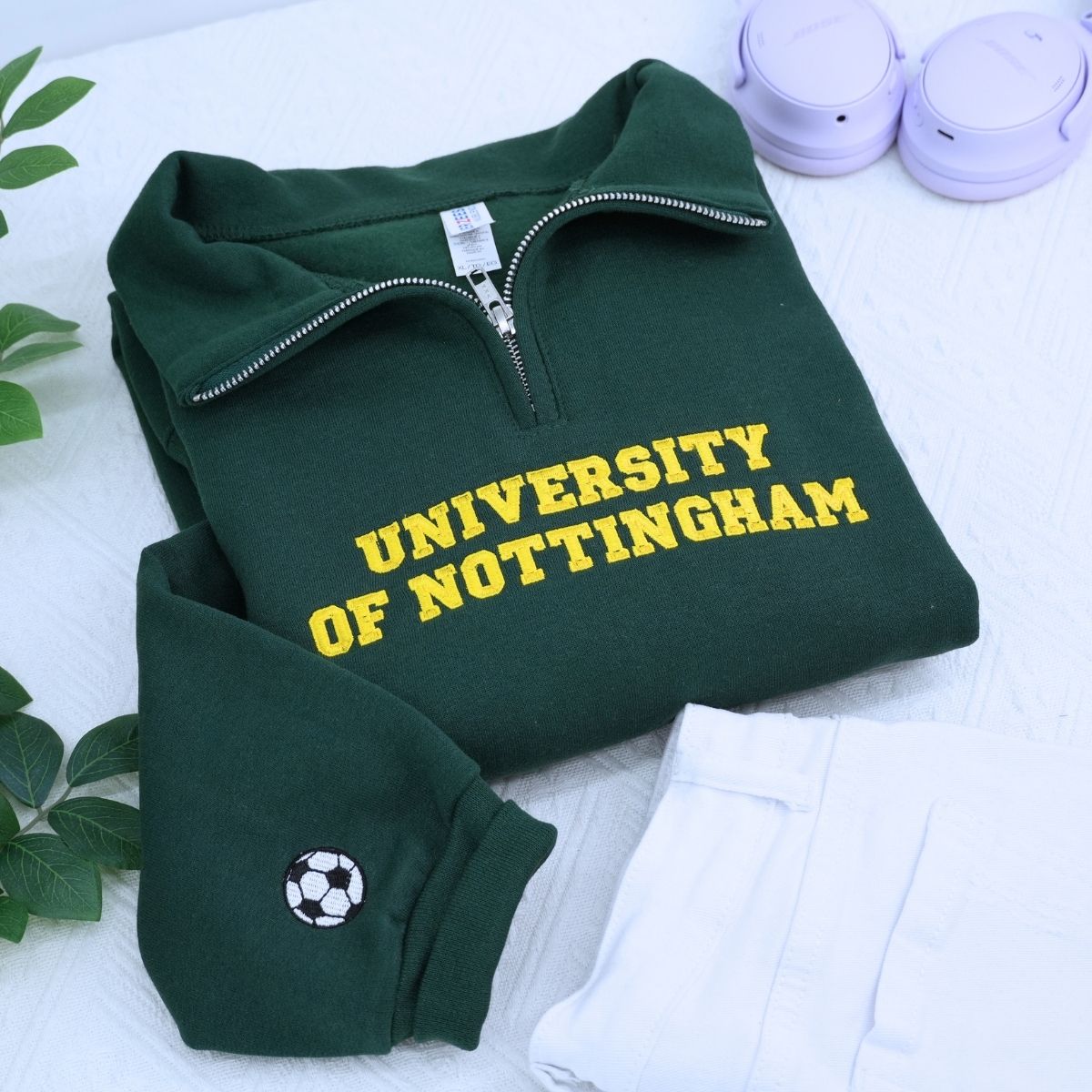 Custom Embroidered Quarter Zip Logo Sweatshirt