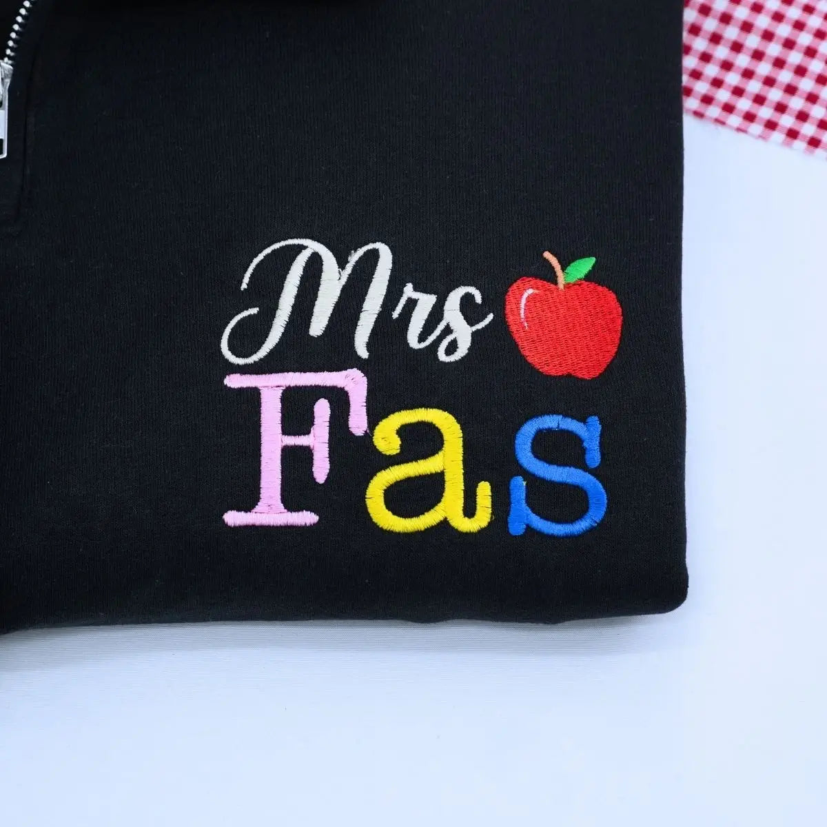 Custom Teacher Quarter Zip Sweatshirt with Personalized Name Embroidery