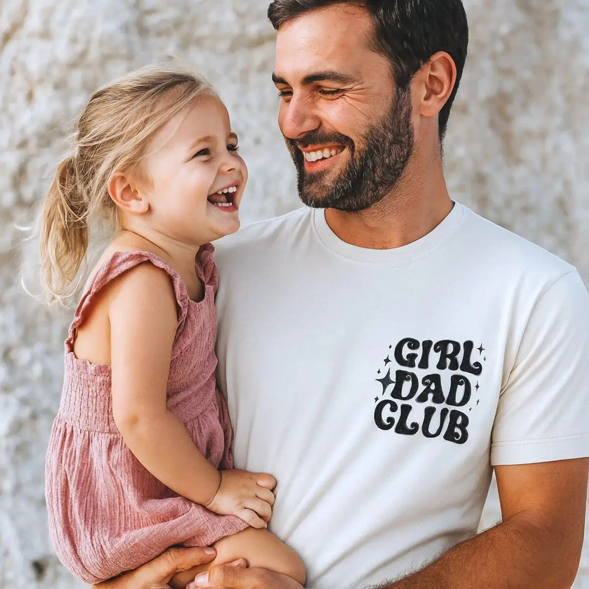 Personalized Girl Dad Embroidered Shirt with Kids Name - Custom Gift