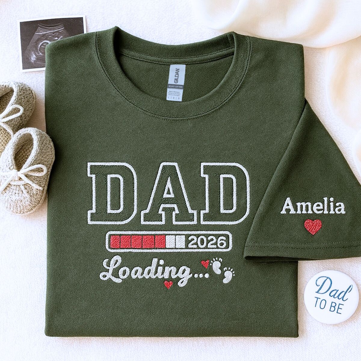 Personalized Dad-to-Be Embroidered Shirt, Pregnancy Announcement Gift