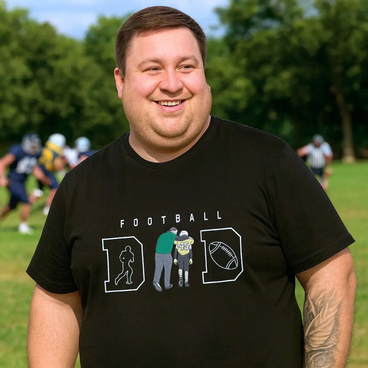 Custom Embroidered Football Dad Shirt with Photo & Name, Game Day Gift