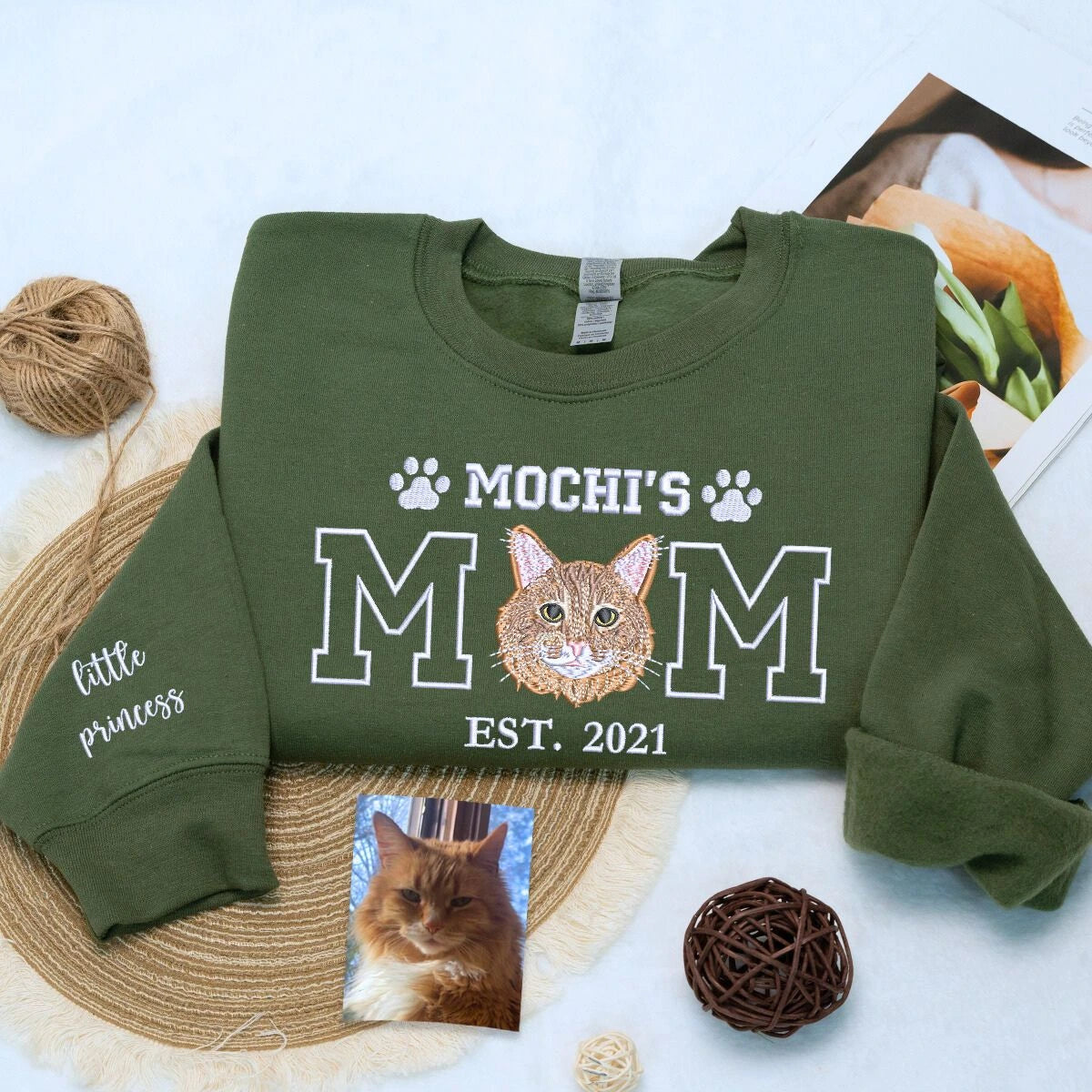 Cat Mom Personalized Embroidered Shirt for Every Proud Mom