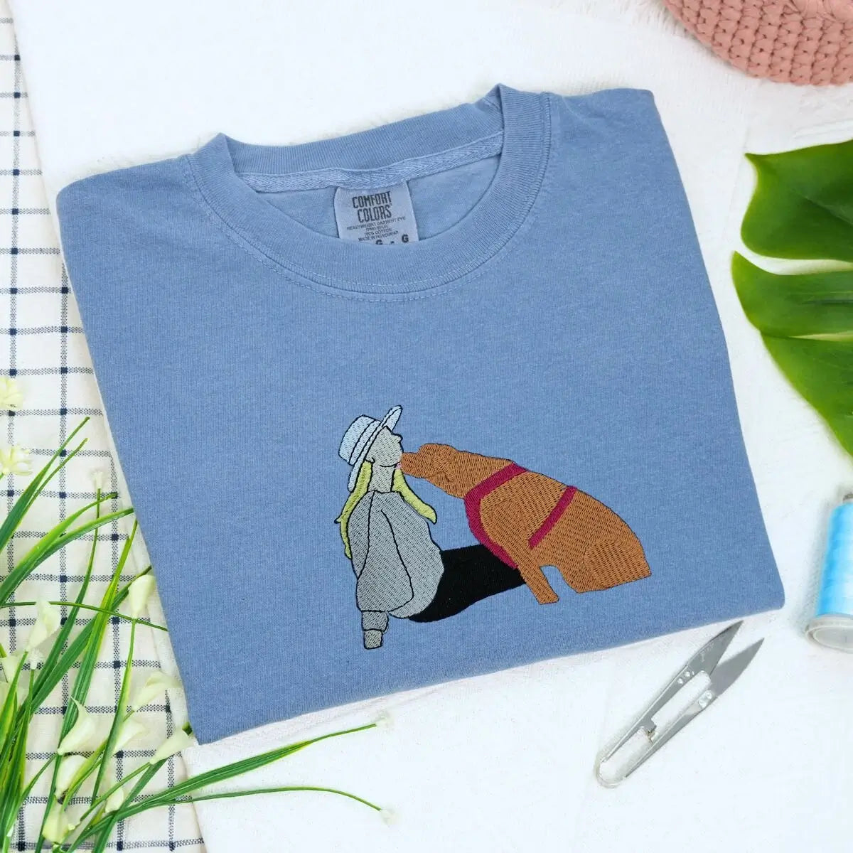 Dog Mom Embroidered Tee for Proud Dog Mamas Gift