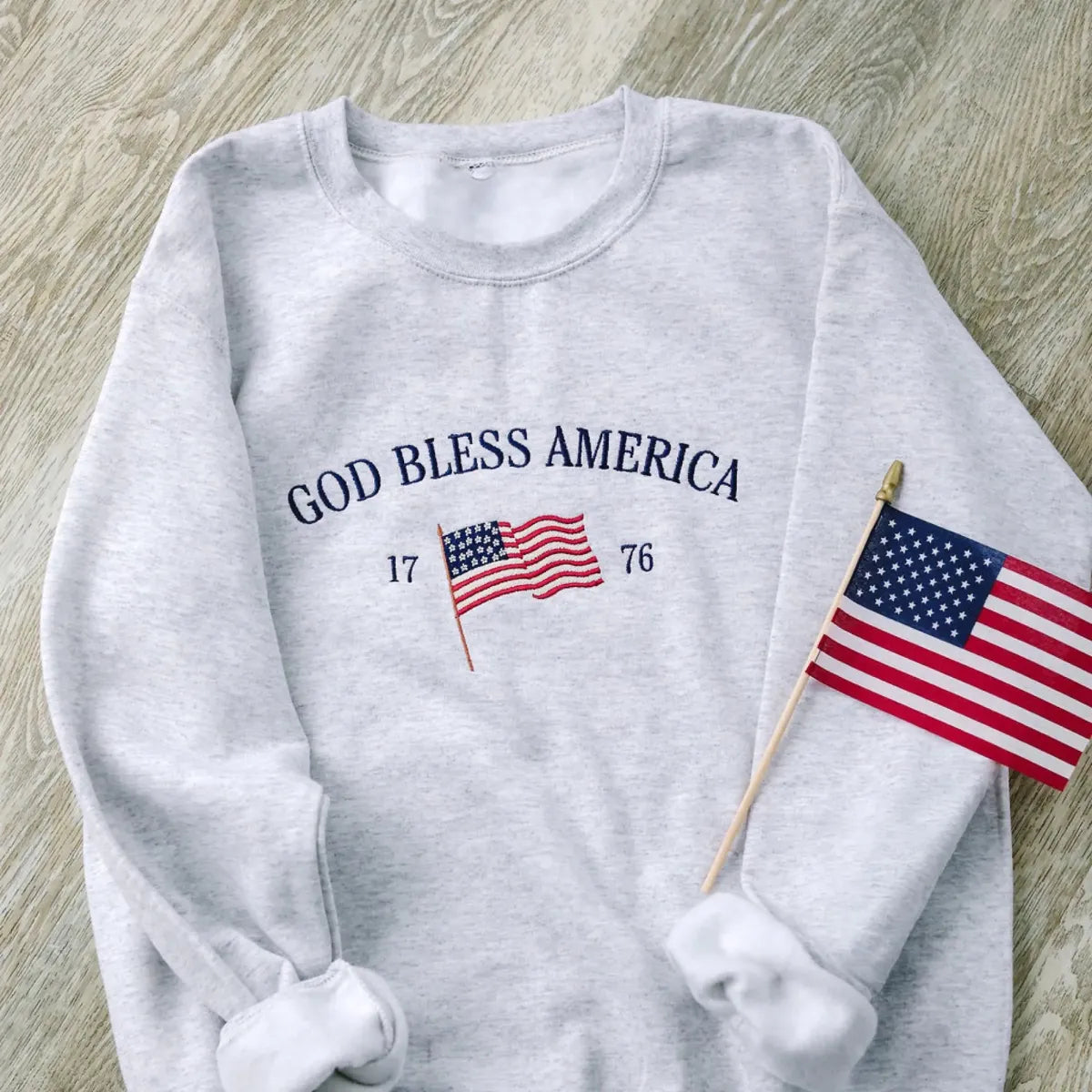 Patriotic God Bless America Sweatshirt - USA Flag 4th of July Apparel