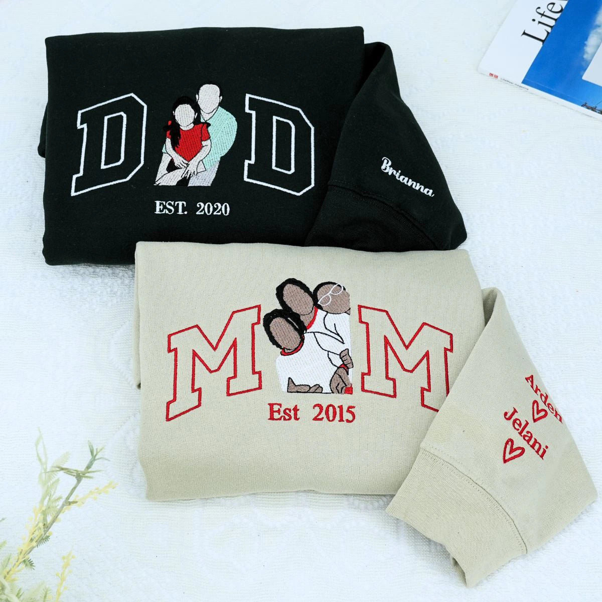 Personalized Dad Life Embroidered Hoodie - Custom Photo Gift