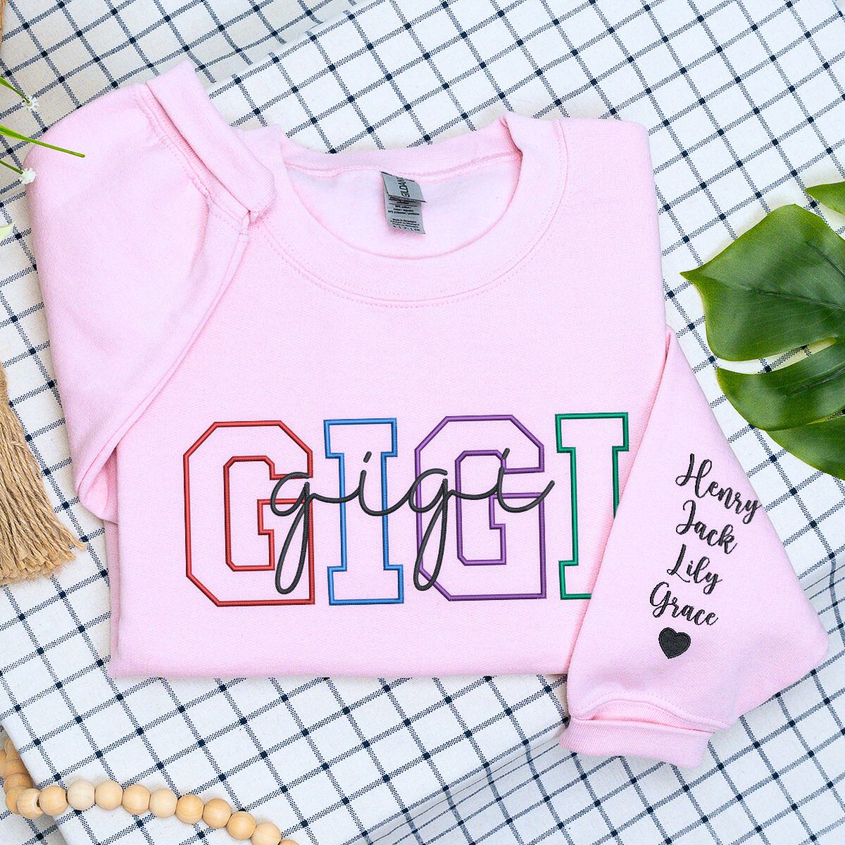 Personalized Embroidered Grandma Sweater with KidsNames - Cozy Gift