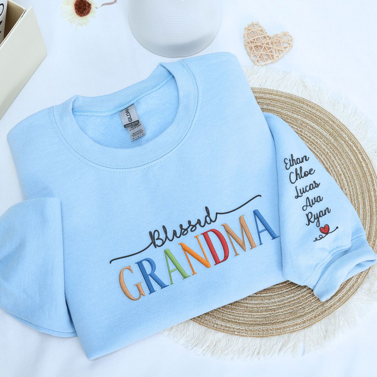 Blessed Grandma Embroidered Hoodie, Heartfelt Mothers Day Gift