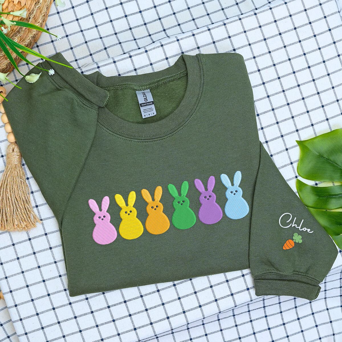 Embroidered Bunny Sweater or Pullover, Easter Gift