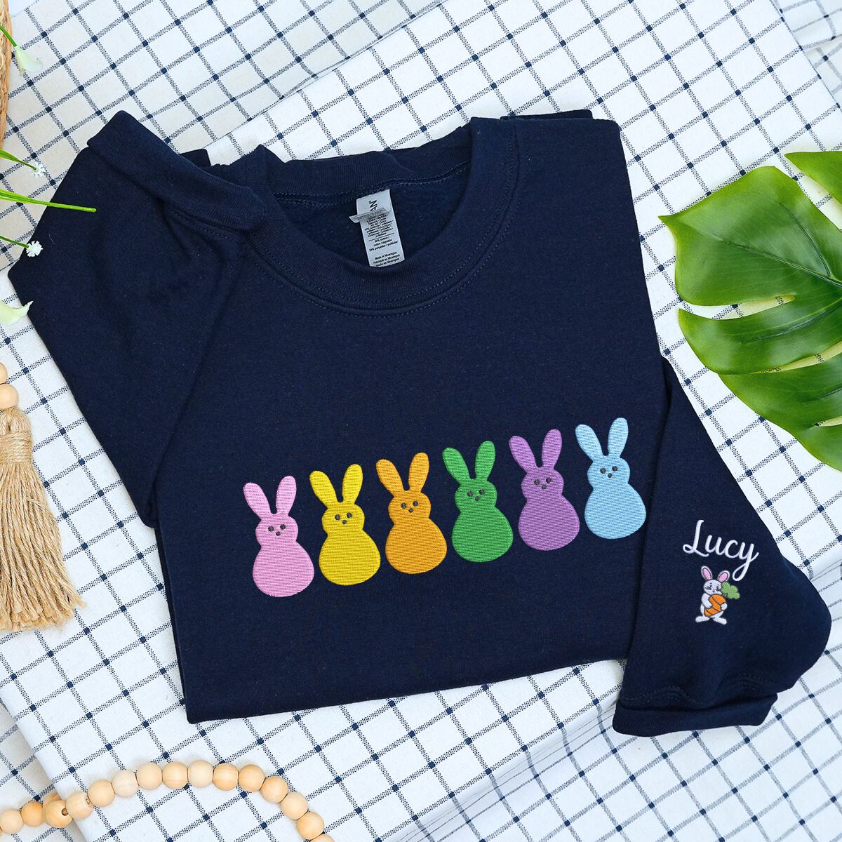 Embroidered Bunny Sweater or Pullover, Easter Gift