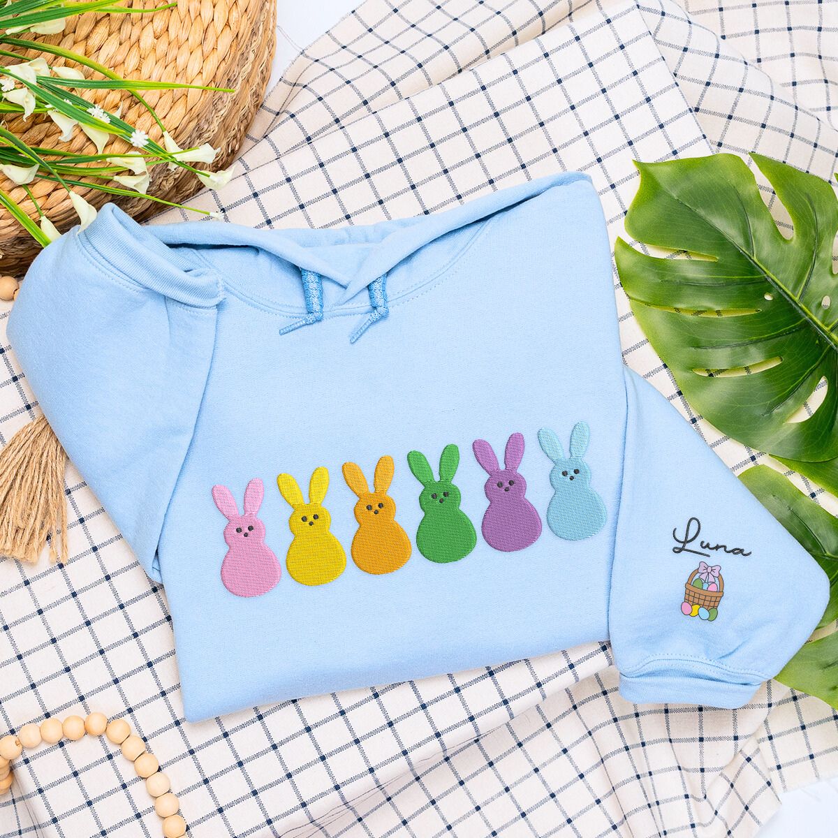 Embroidered Bunny Sweater or Pullover, Easter Gift
