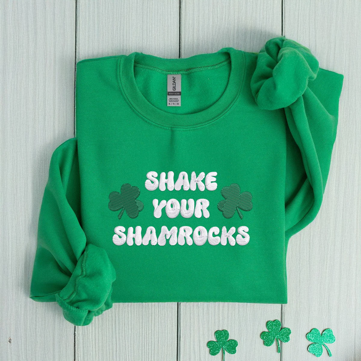 Festive Saint Patricks Day Embroidered Sweatshirt or Hoodie